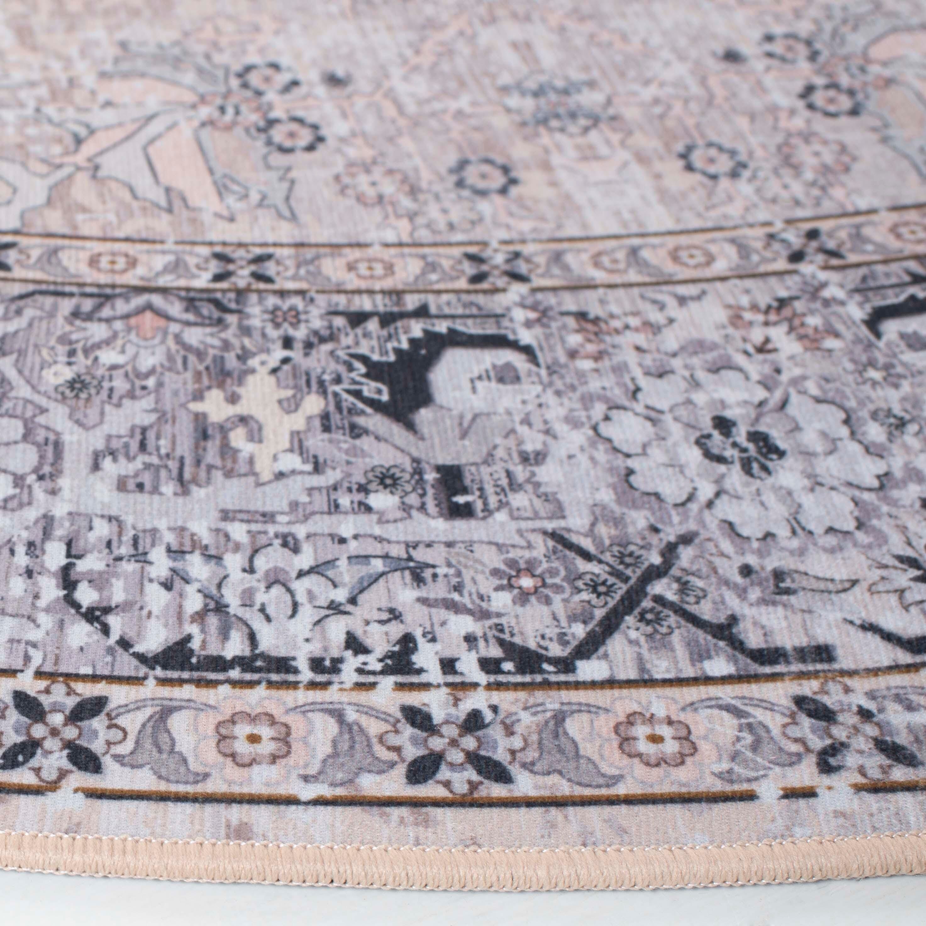 Safavieh Tucson 6' x 6' Round Area Rug, Beige/Gray, large