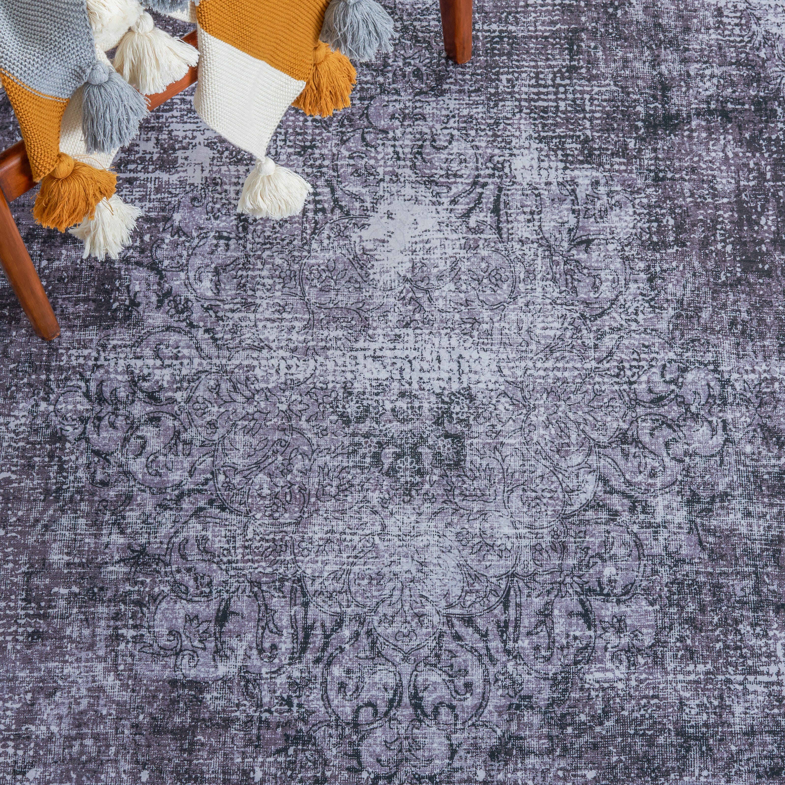 Safavieh Tucson 6' x 6' Square Area Rug, Black/Gray, large