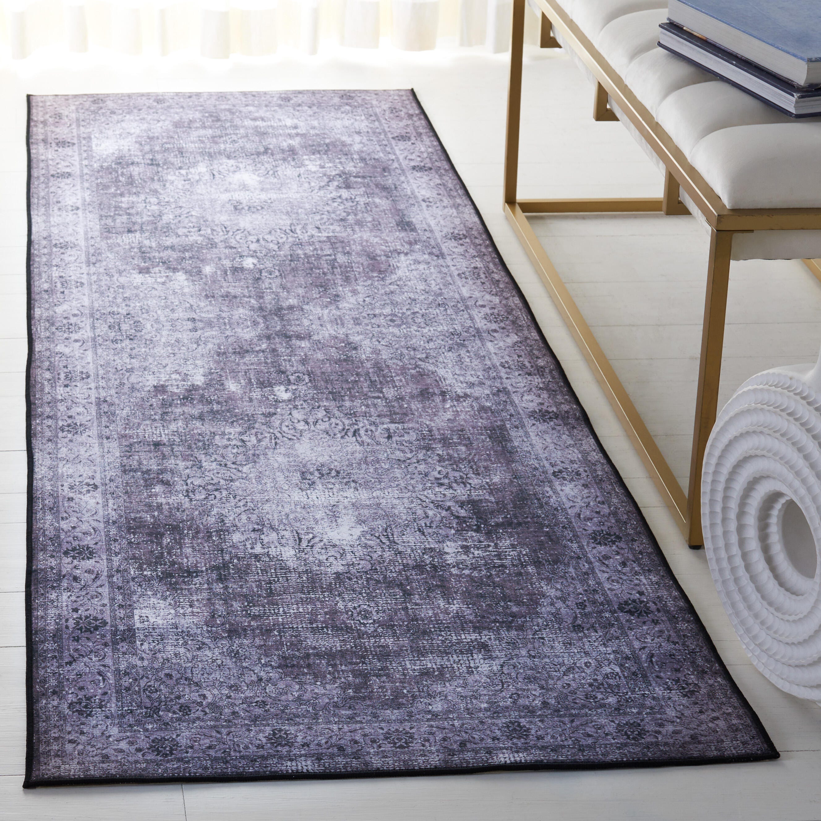 Safavieh Tucson 2' 6" x 12' Runner Rug, Black/Gray, rollover