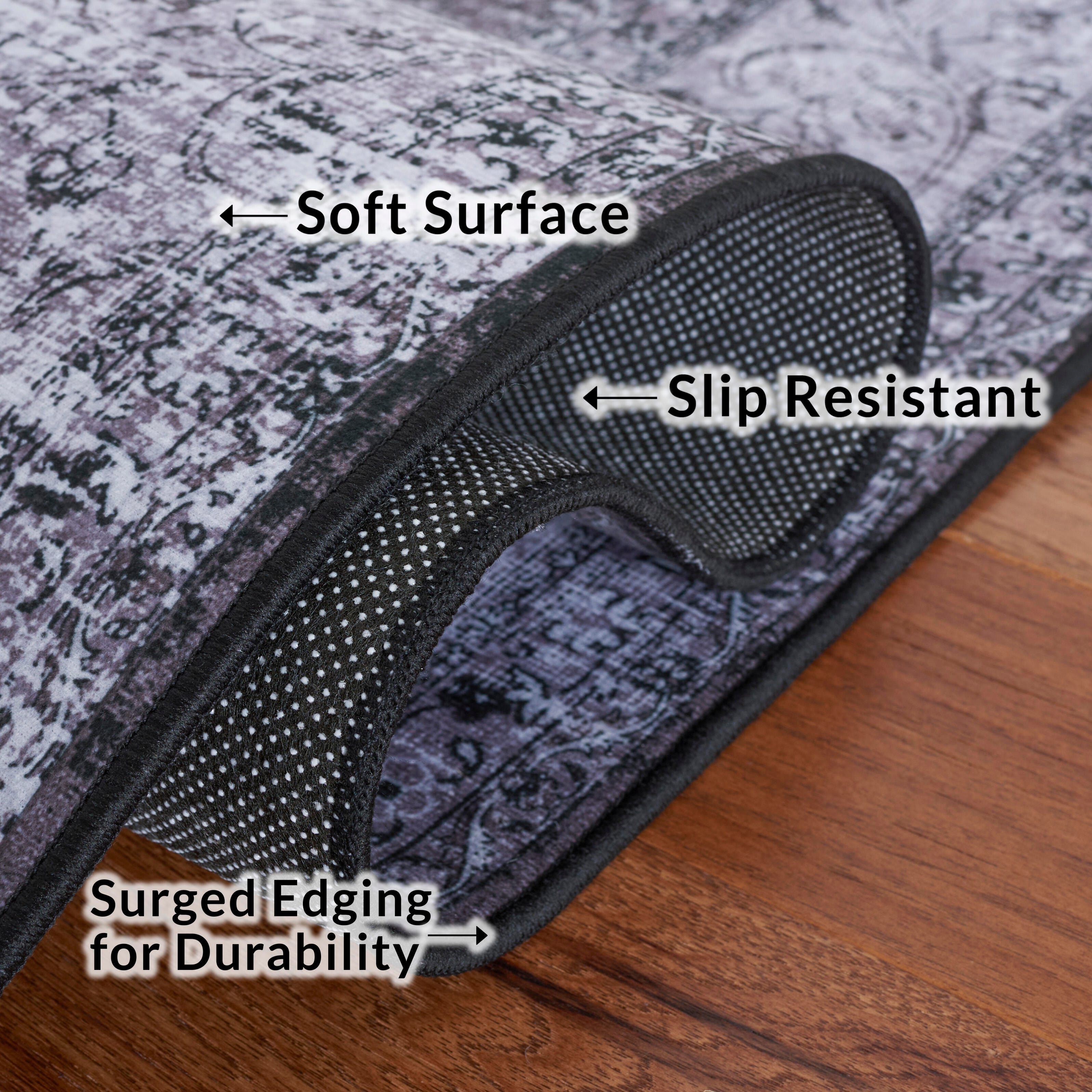 Safavieh Tucson 2' 6" x 8' Runner Rug, Black/Gray, large