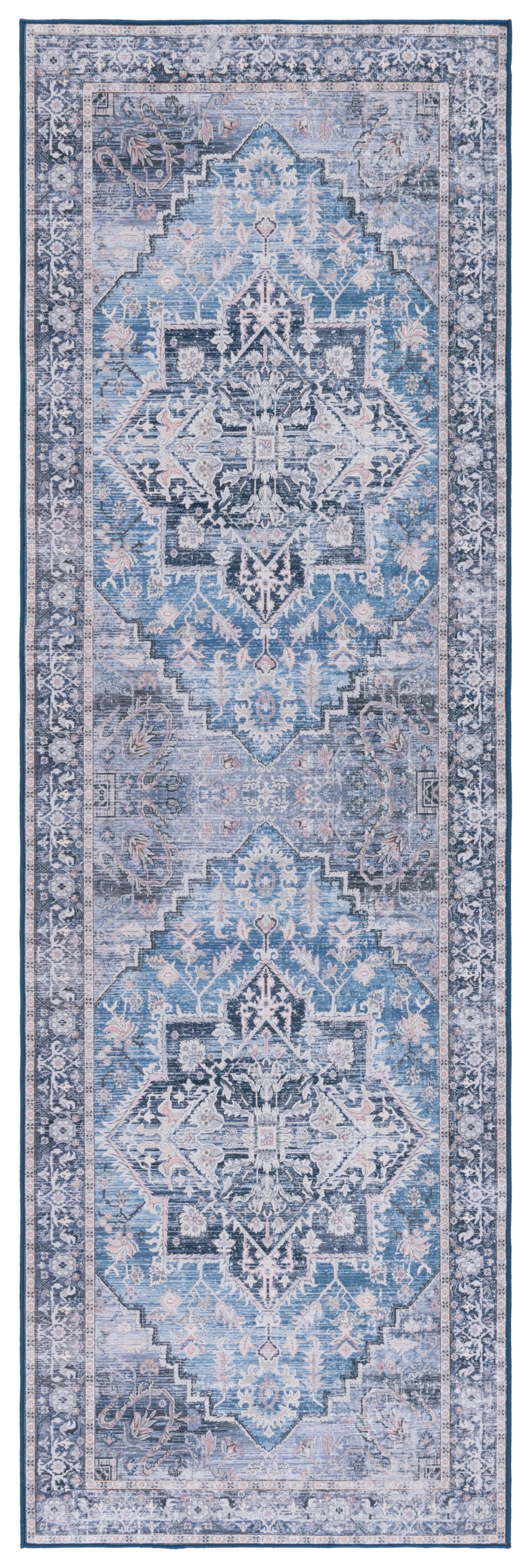 Safavieh Tucson 2' 6" x 6' Runner Rug, Blue/Charcoal, large
