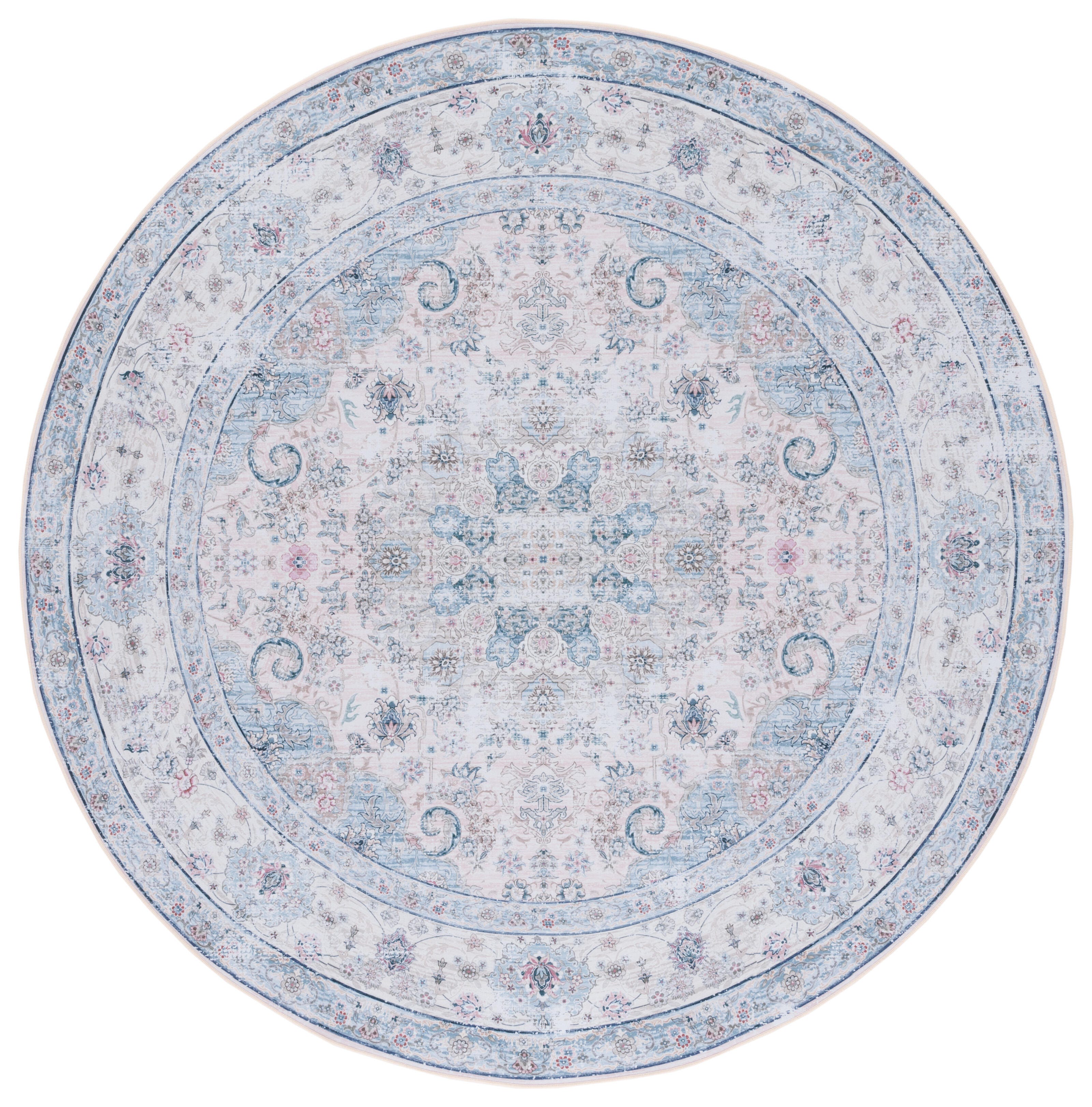Safavieh Tucson 4' x 4' Round Area Rug, Blue/Red, large