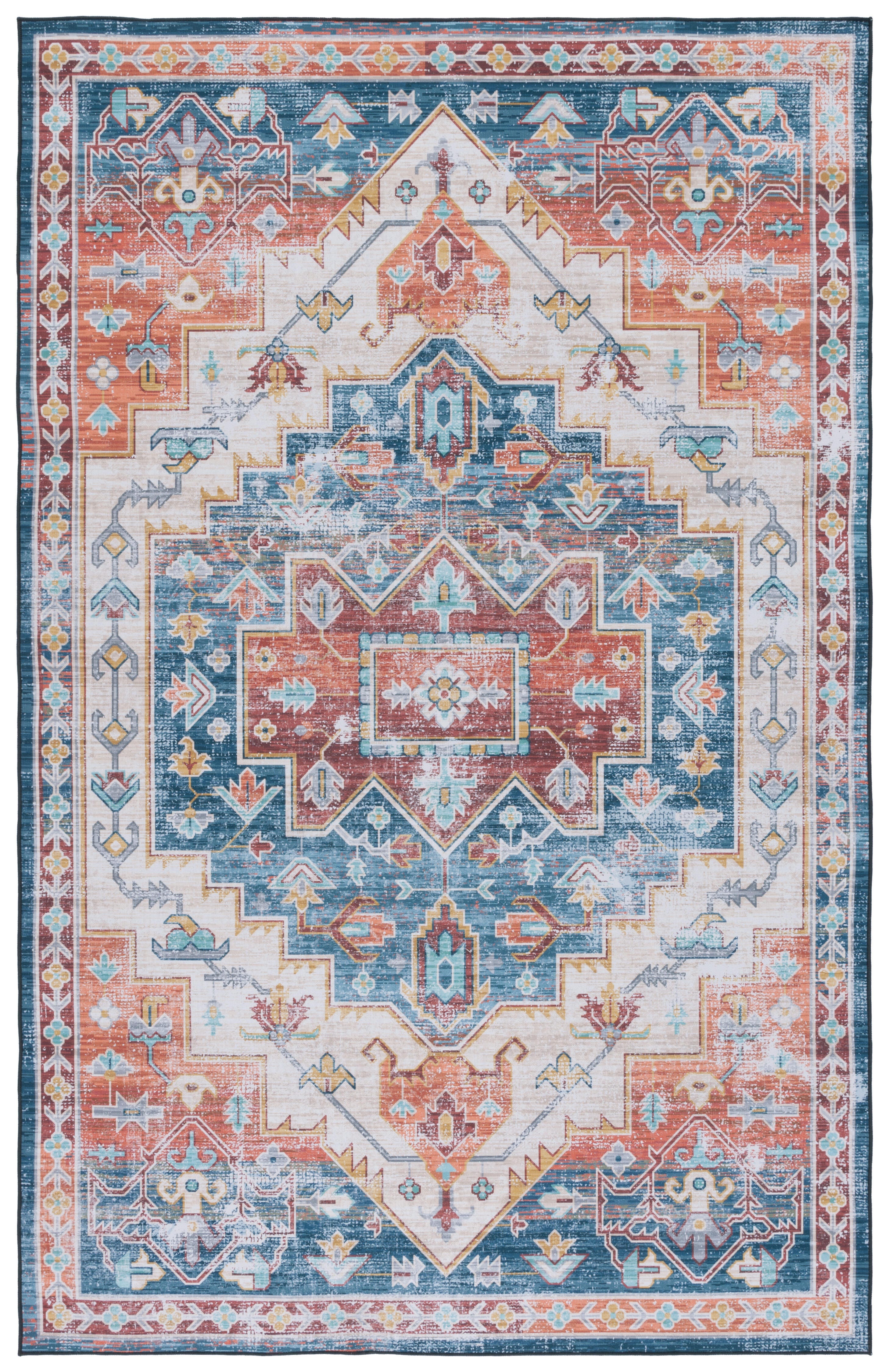 Safavieh Tucson 6' x 9' Area Rug, Blue/Rust, large