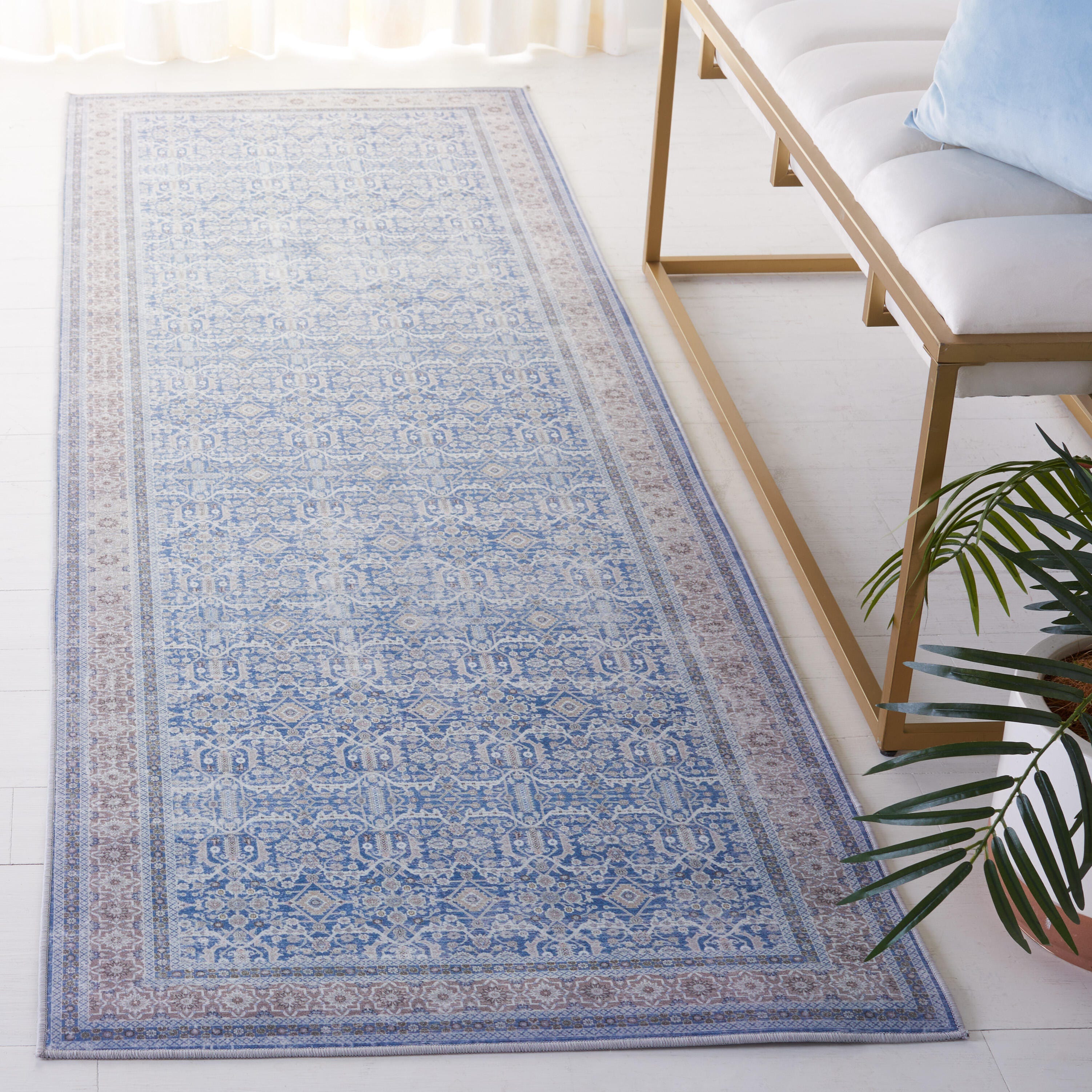 Safavieh Tucson 2' 6" x 8' Runner Rug, Blue/Rust, rollover