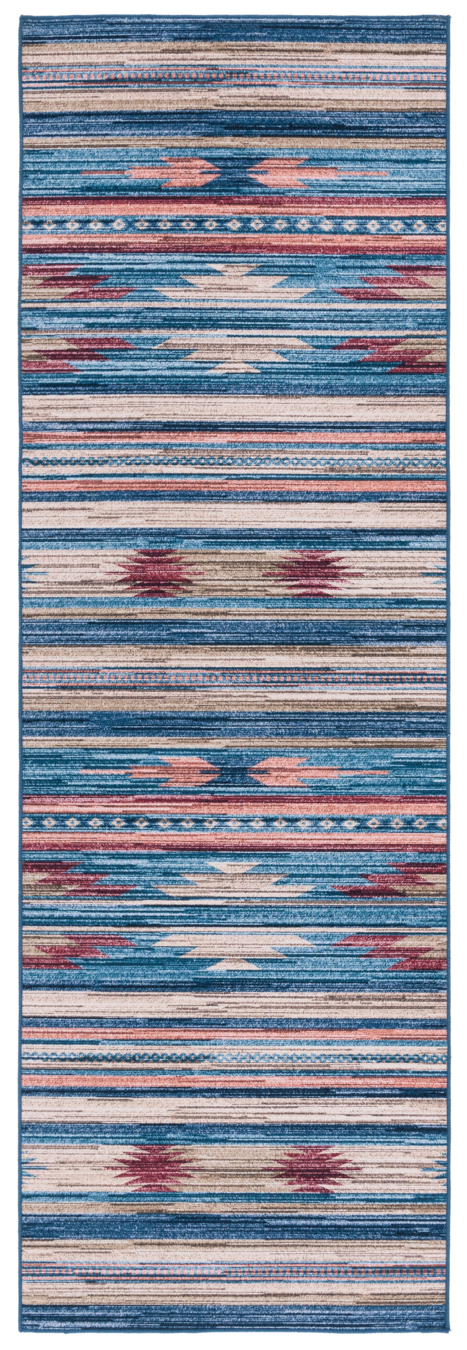 Safavieh Tucson 2' 6" x 8' Runner Rug, Blue/Rust, large