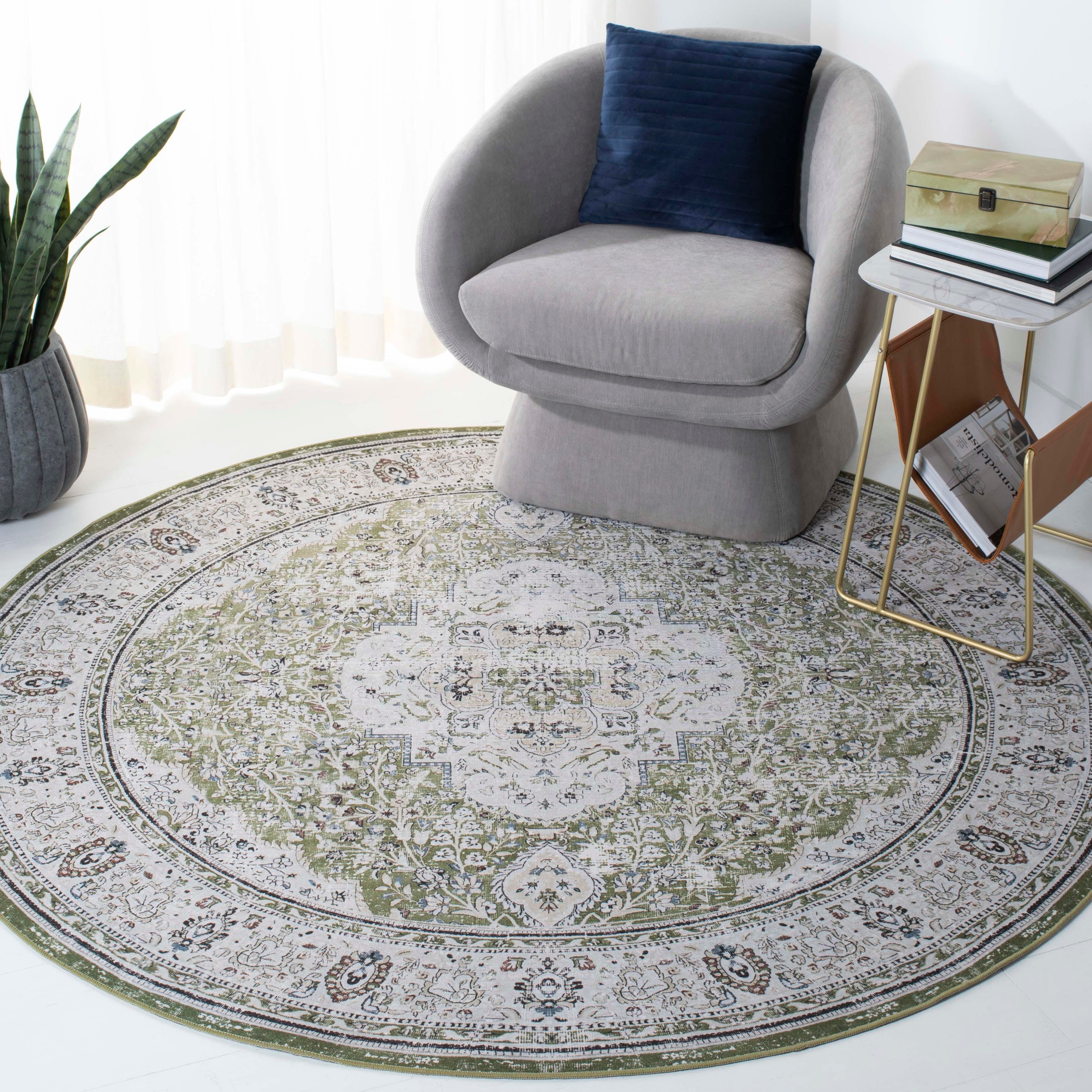 Safavieh Tucson 4' x 4' Round Area Rug, Green/Beige, rollover