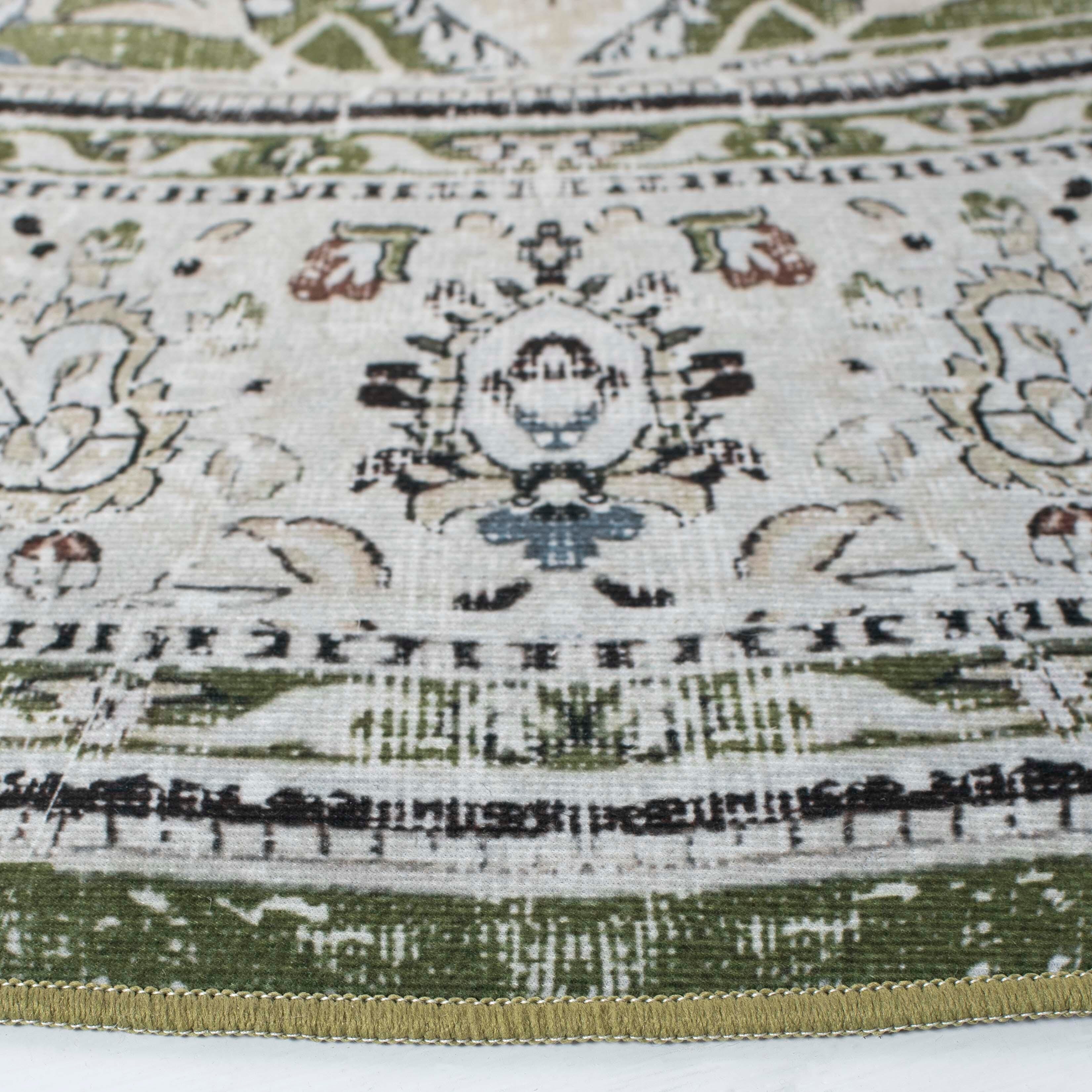 Safavieh Tucson 4' x 4' Round Area Rug, Green/Beige, large