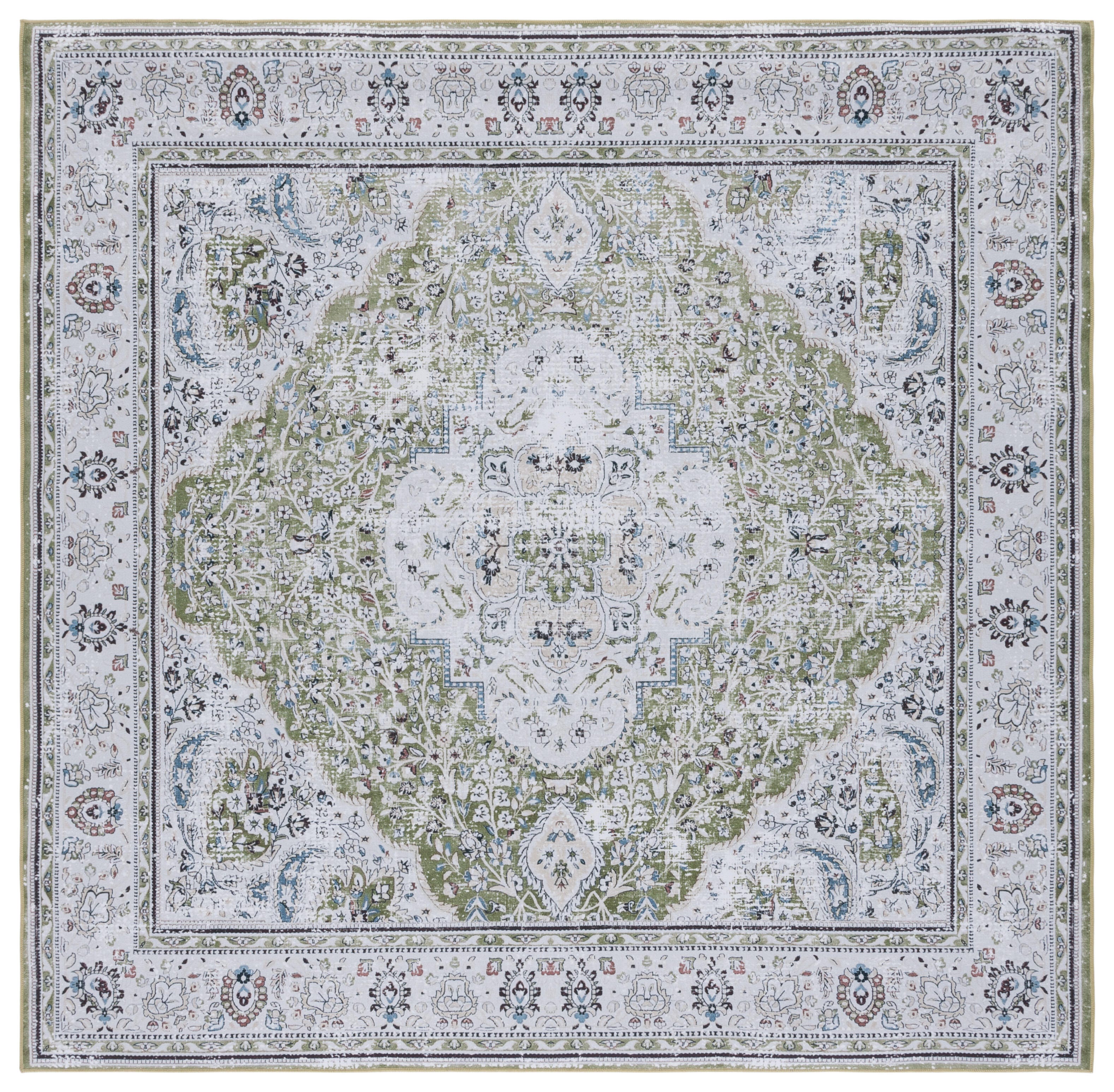 Safavieh Tucson 6' x 6' Square Area Rug, Green/Beige, large