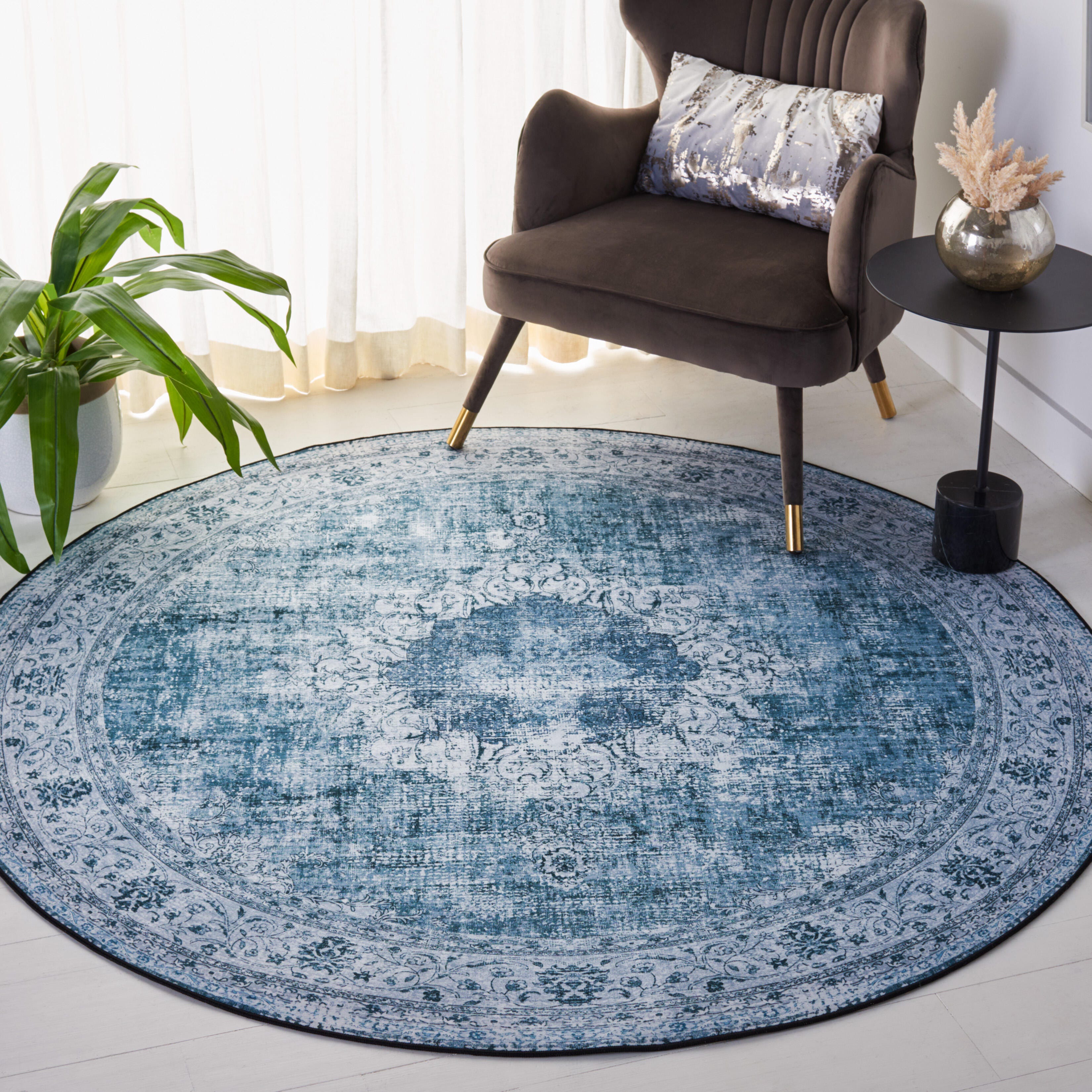 Safavieh Tucson 6' x 6' Round Area Rug, Green/Gray, rollover