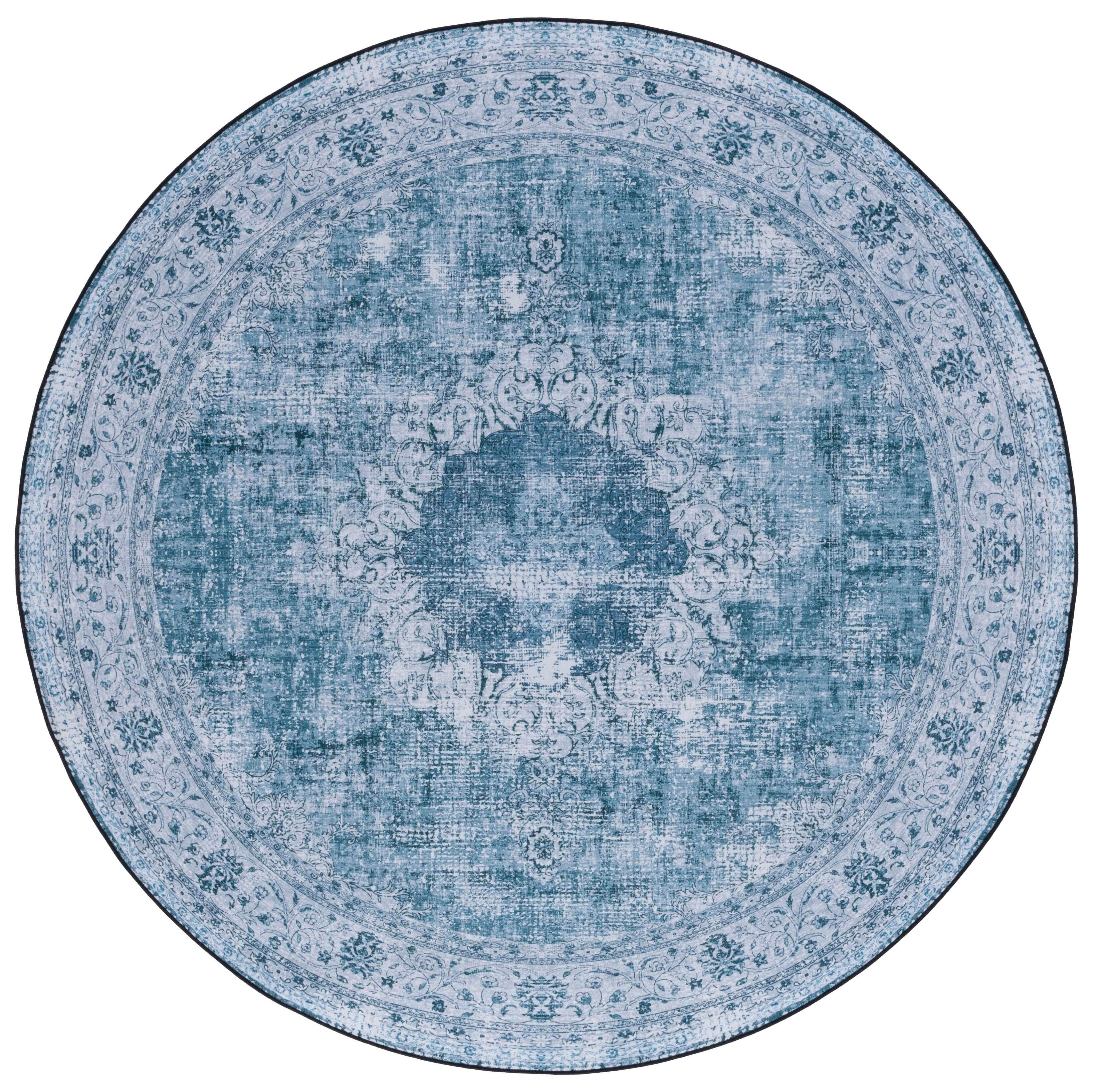Safavieh Tucson 6' x 6' Round Area Rug, Green/Gray, large