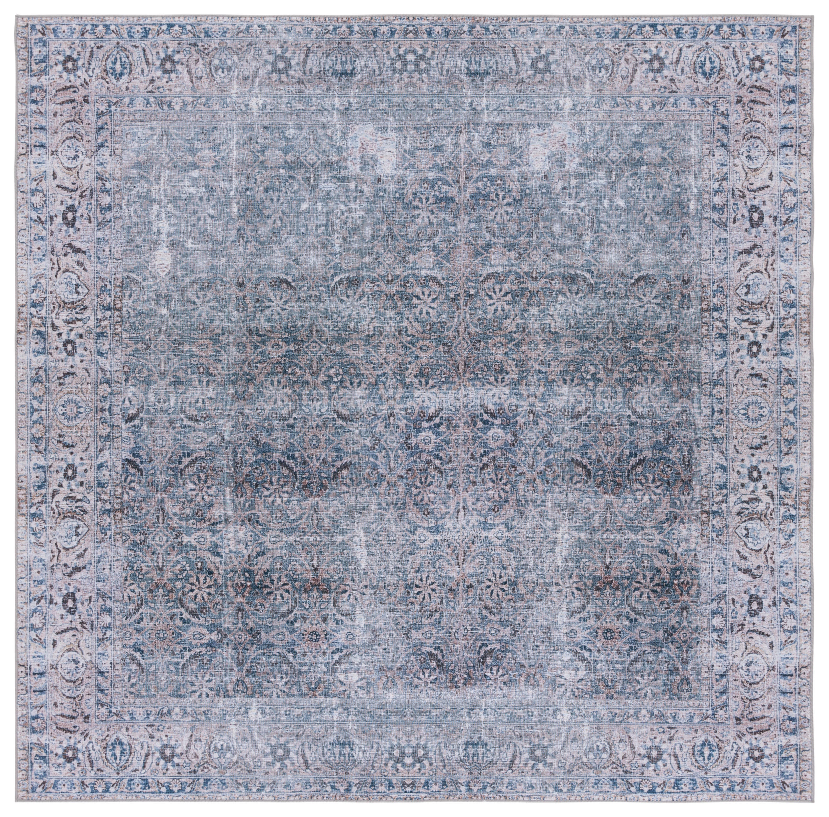 Safavieh Tucson 6' x 6' Square Area Rug, Green Blue/Beige, large