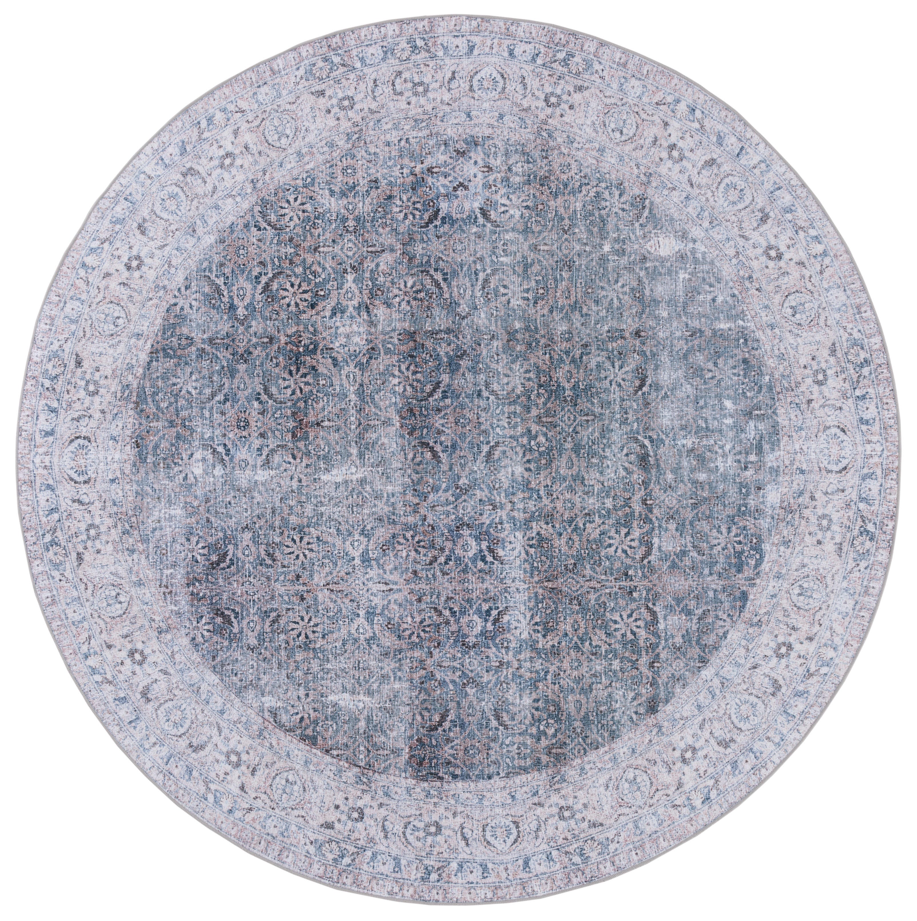 Safavieh Tucson 6' x 6' Round Area Rug, Green Blue/Beige, large