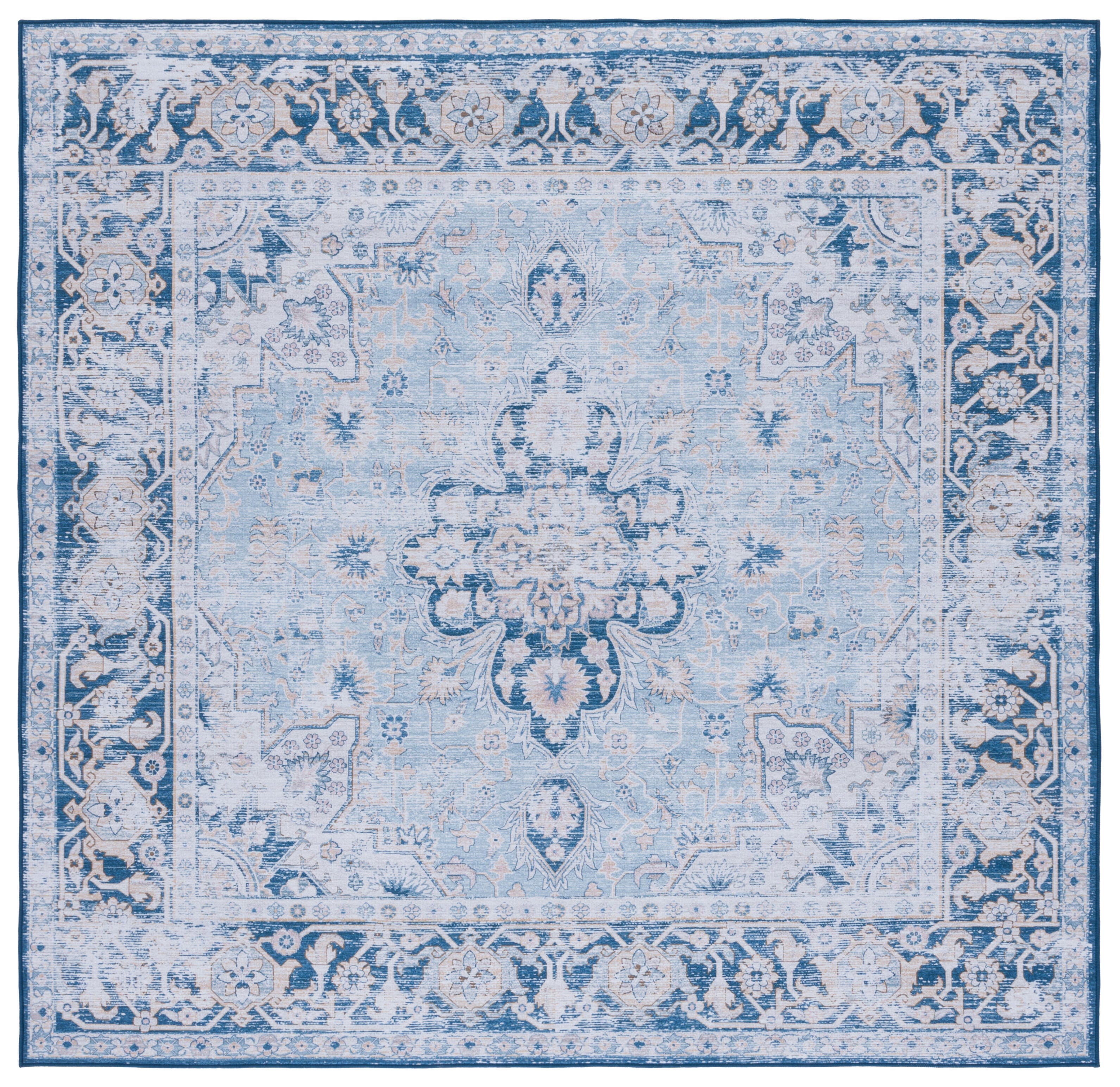 Safavieh Tucson 6' x 6' Square Area Rug, Light Blue/Navy, large
