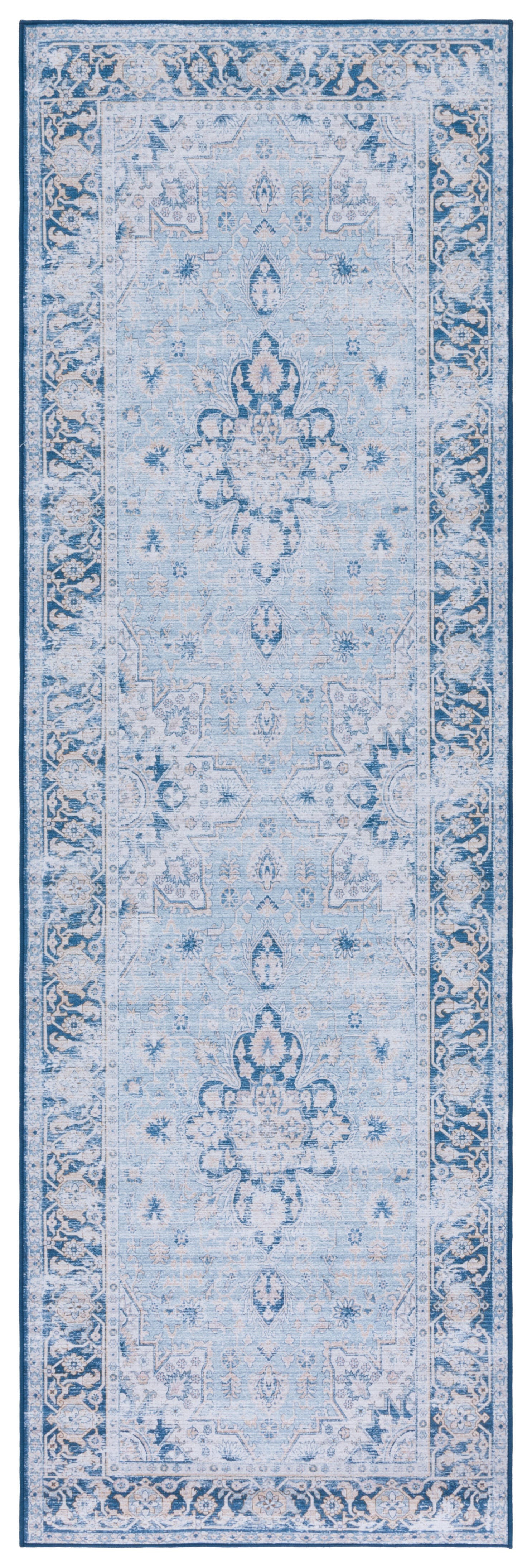 Safavieh Tucson 2' 6" x 6' Runner Rug, Light Blue/Navy, large