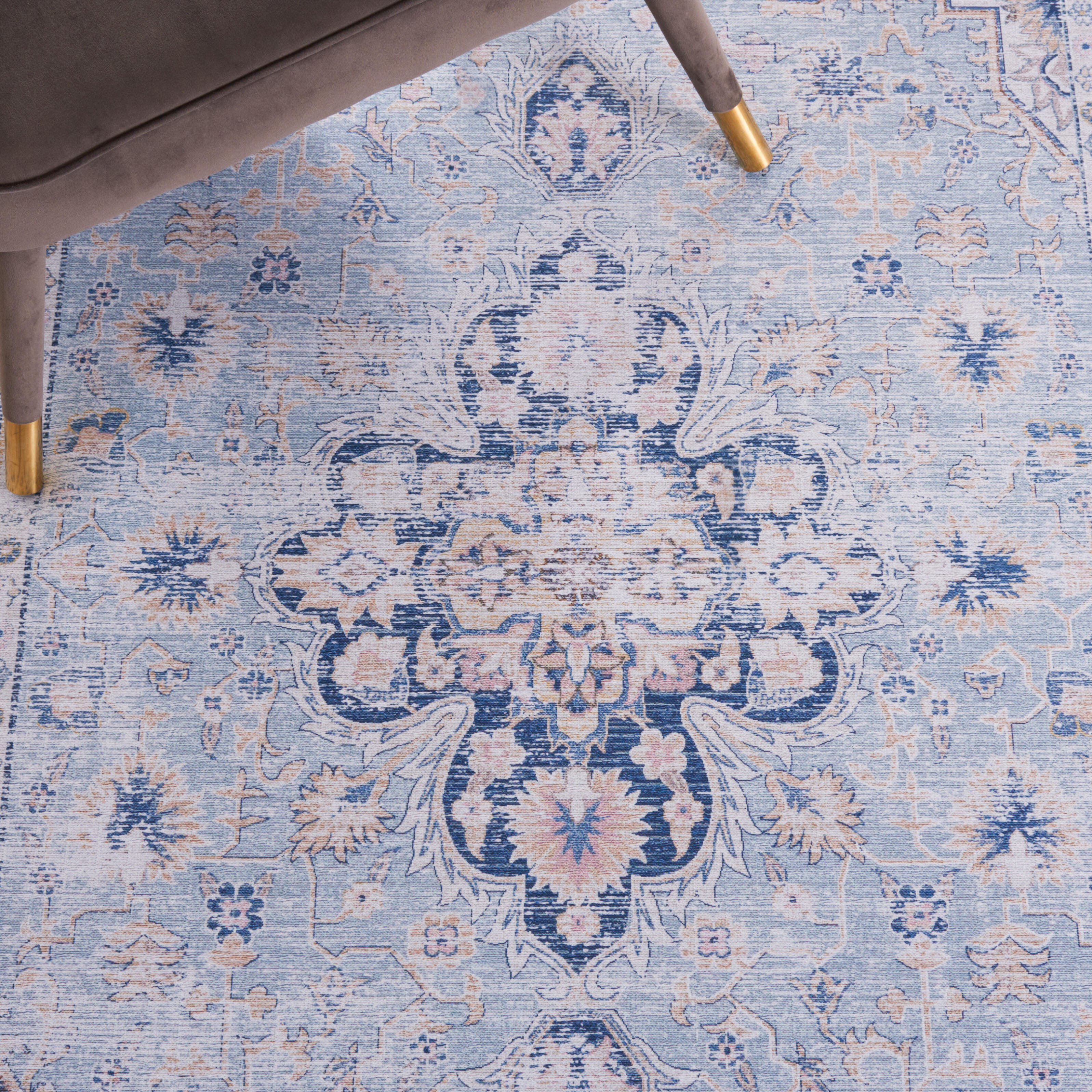 Safavieh Tucson 2' 6" x 6' Runner Rug, Light Blue/Navy, large