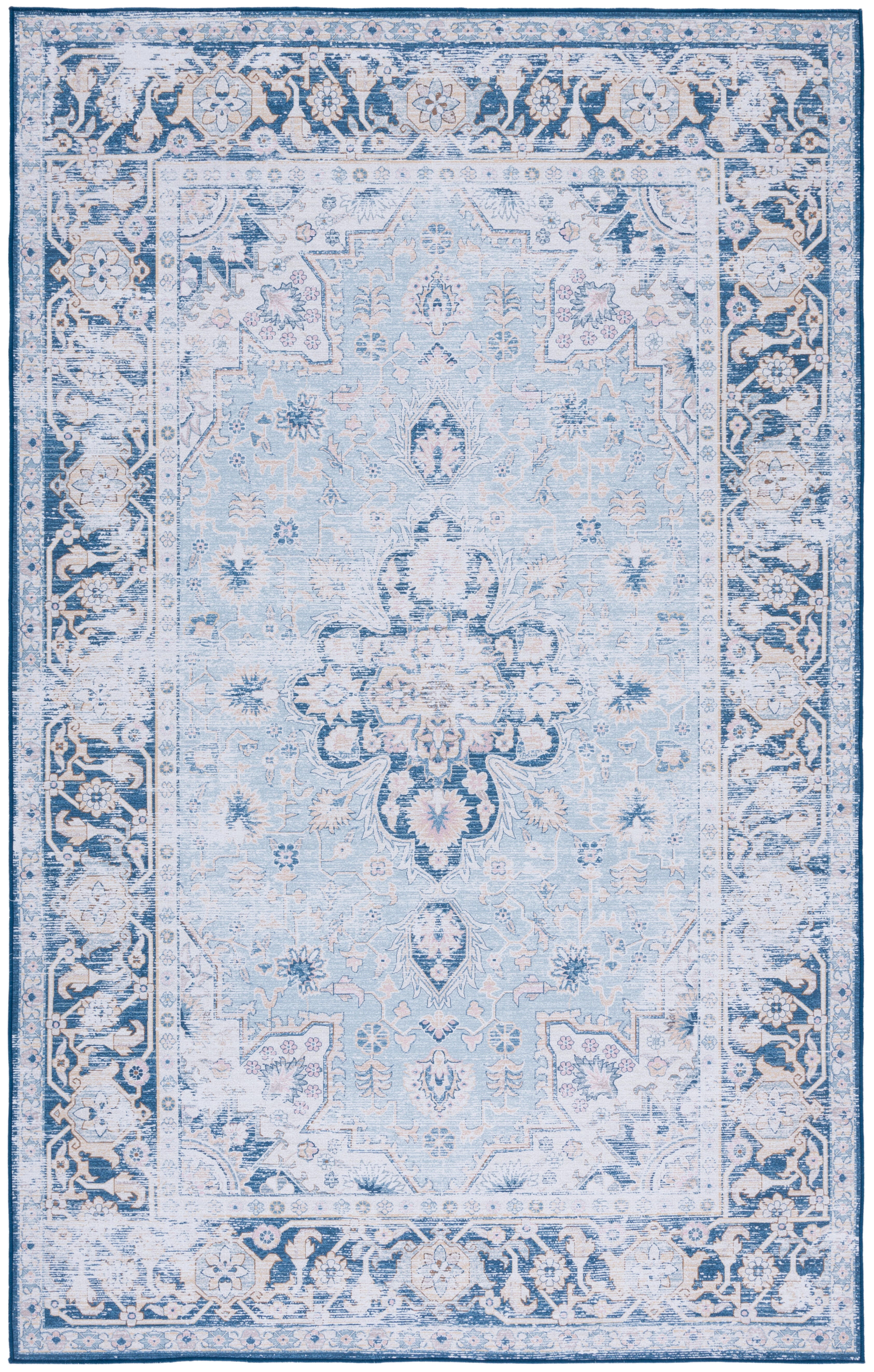 Safavieh Tucson 2' 6" x 4' Area Rug, Light Blue/Navy, large