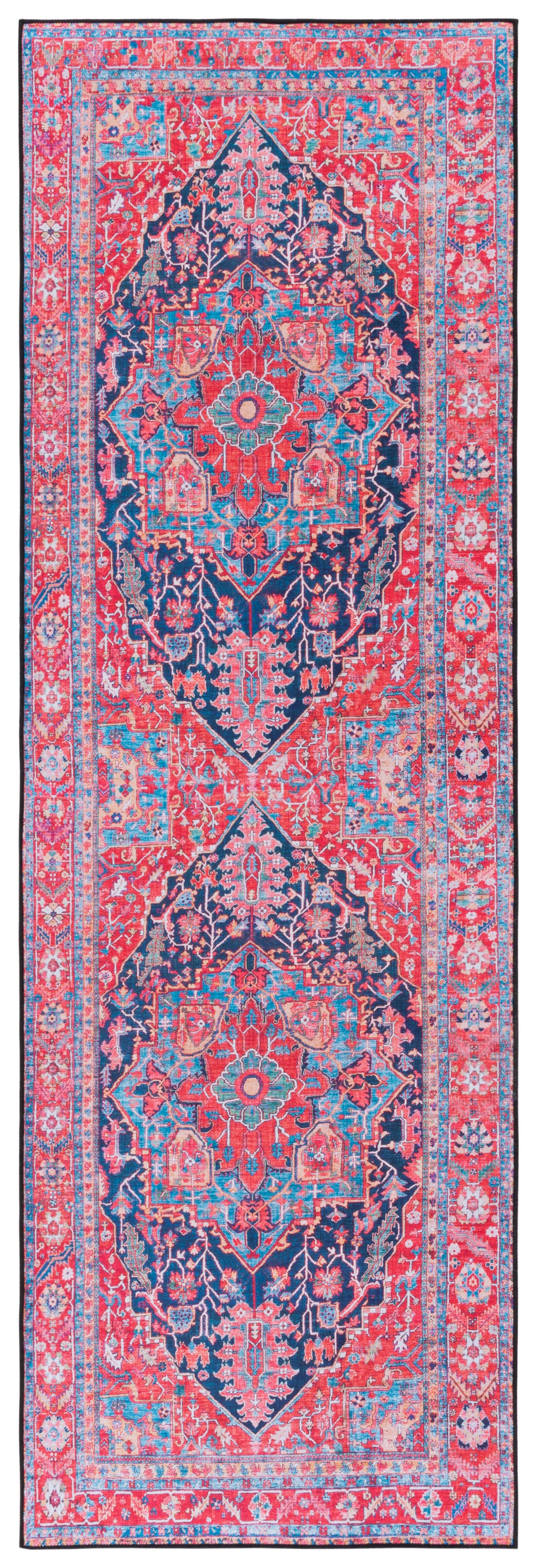 Safavieh Tucson 2' 6" x 8' Runner Rug, Navy/Red, large