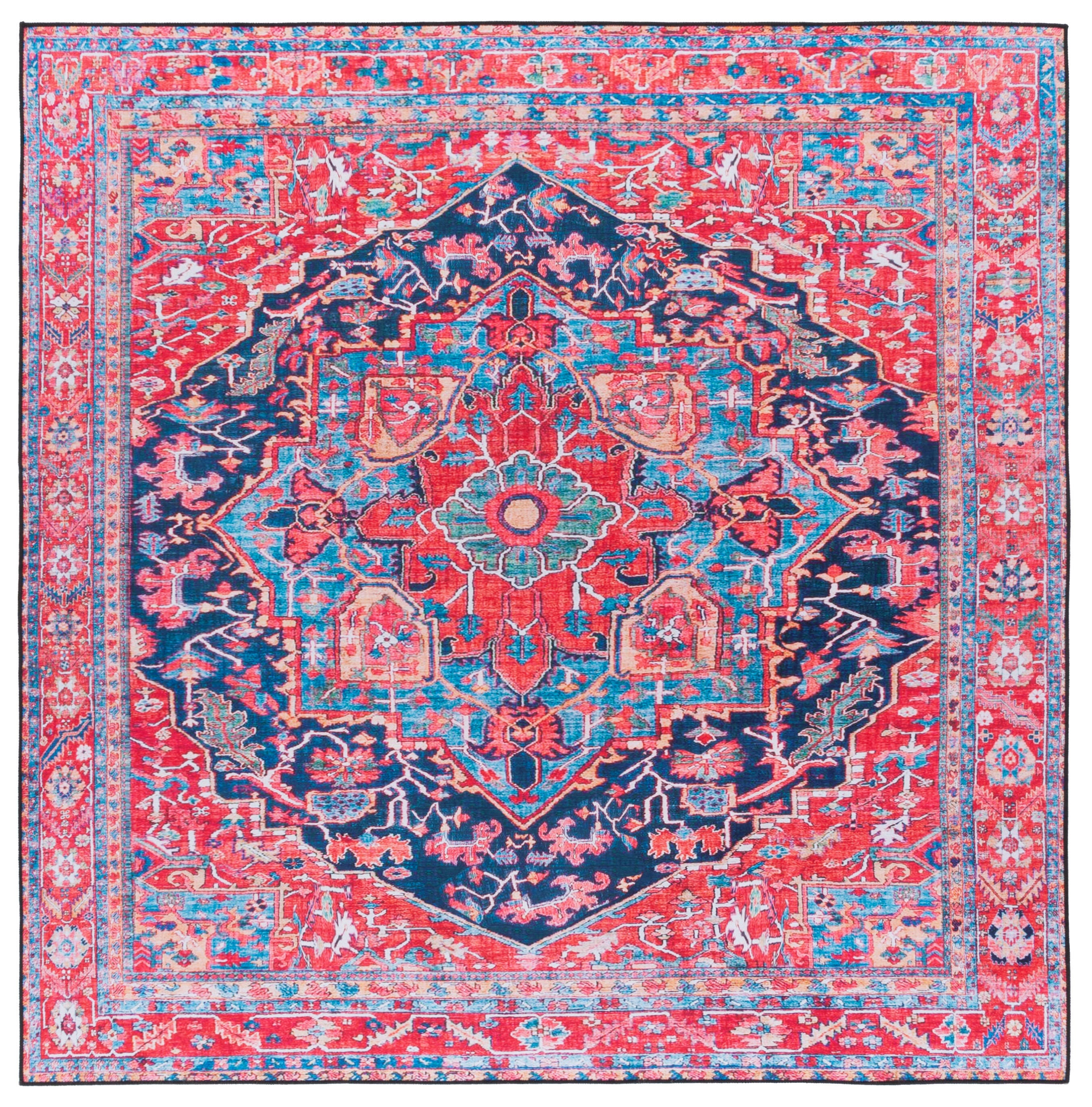 Safavieh Tucson 8' x 8' Square Area Rug, Navy/Red, large