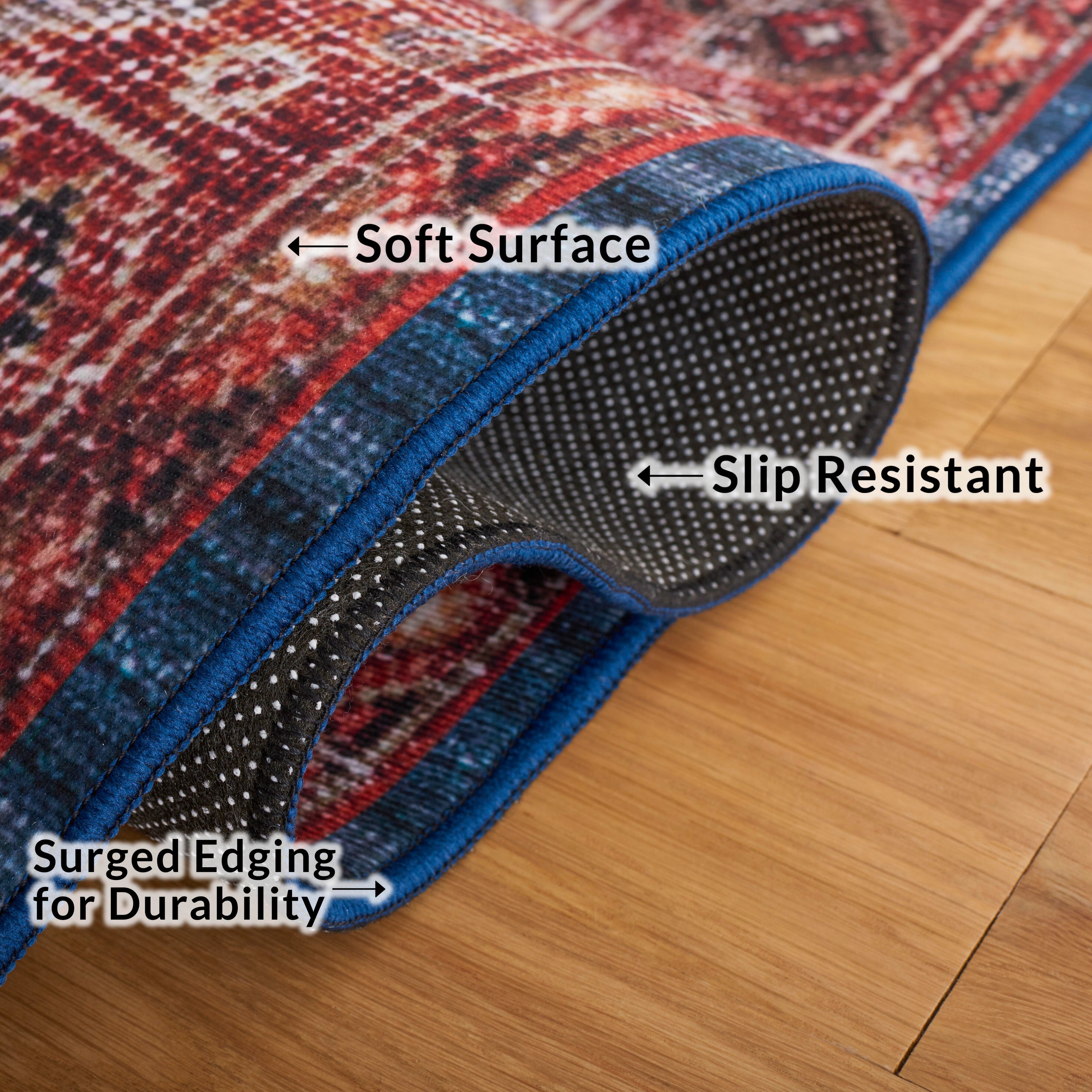 Safavieh Tucson 2' 6" x 8' Runner Rug, Navy/Rust, large