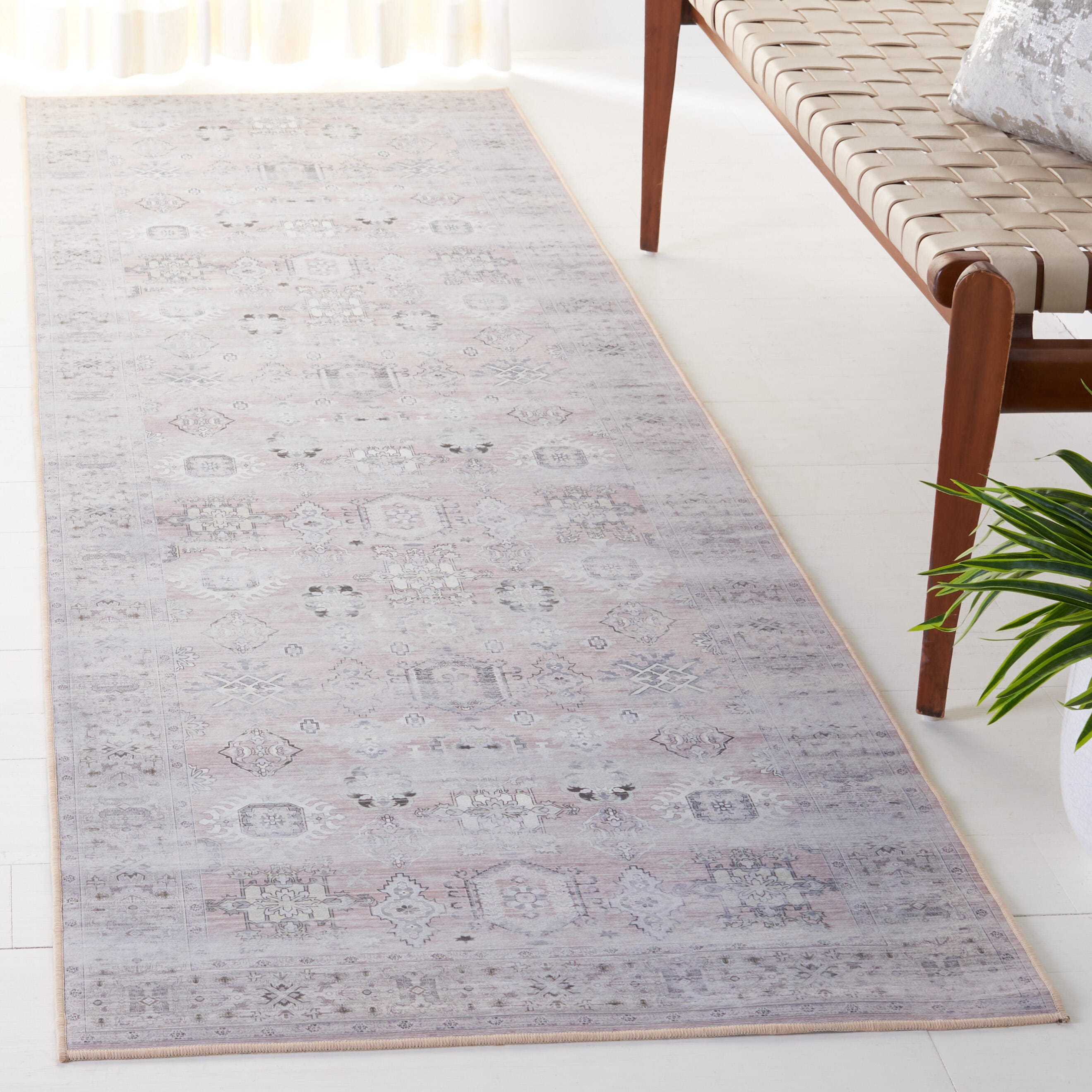 Safavieh Tucson 2' 6" x 8' Runner Rug, Pink/Beige, rollover