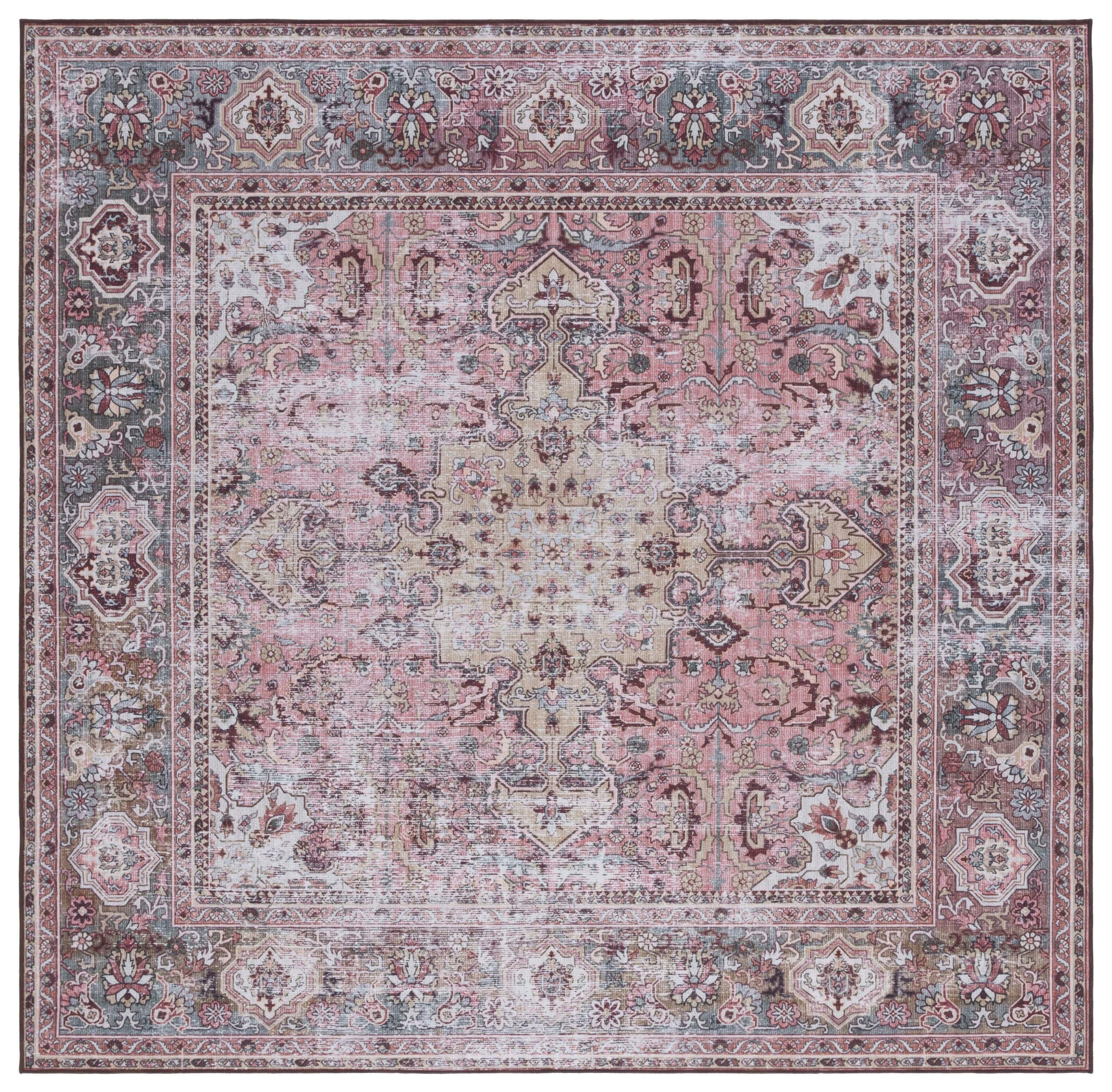 Safavieh Tucson 6' x 6' Square Area Rug, Pink/Beige, large