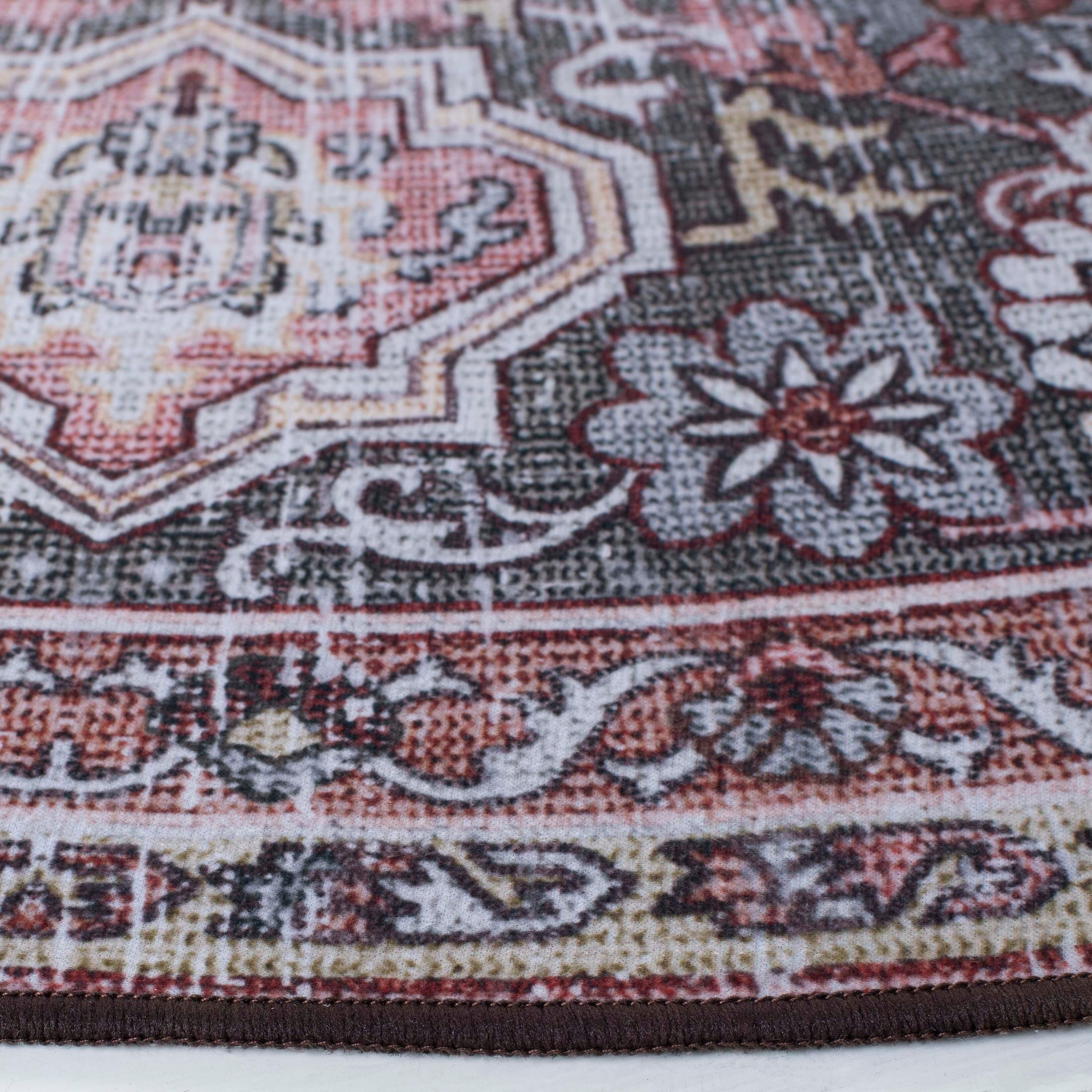 Safavieh Tucson 6' x 6' Round Area Rug, Pink/Beige, large