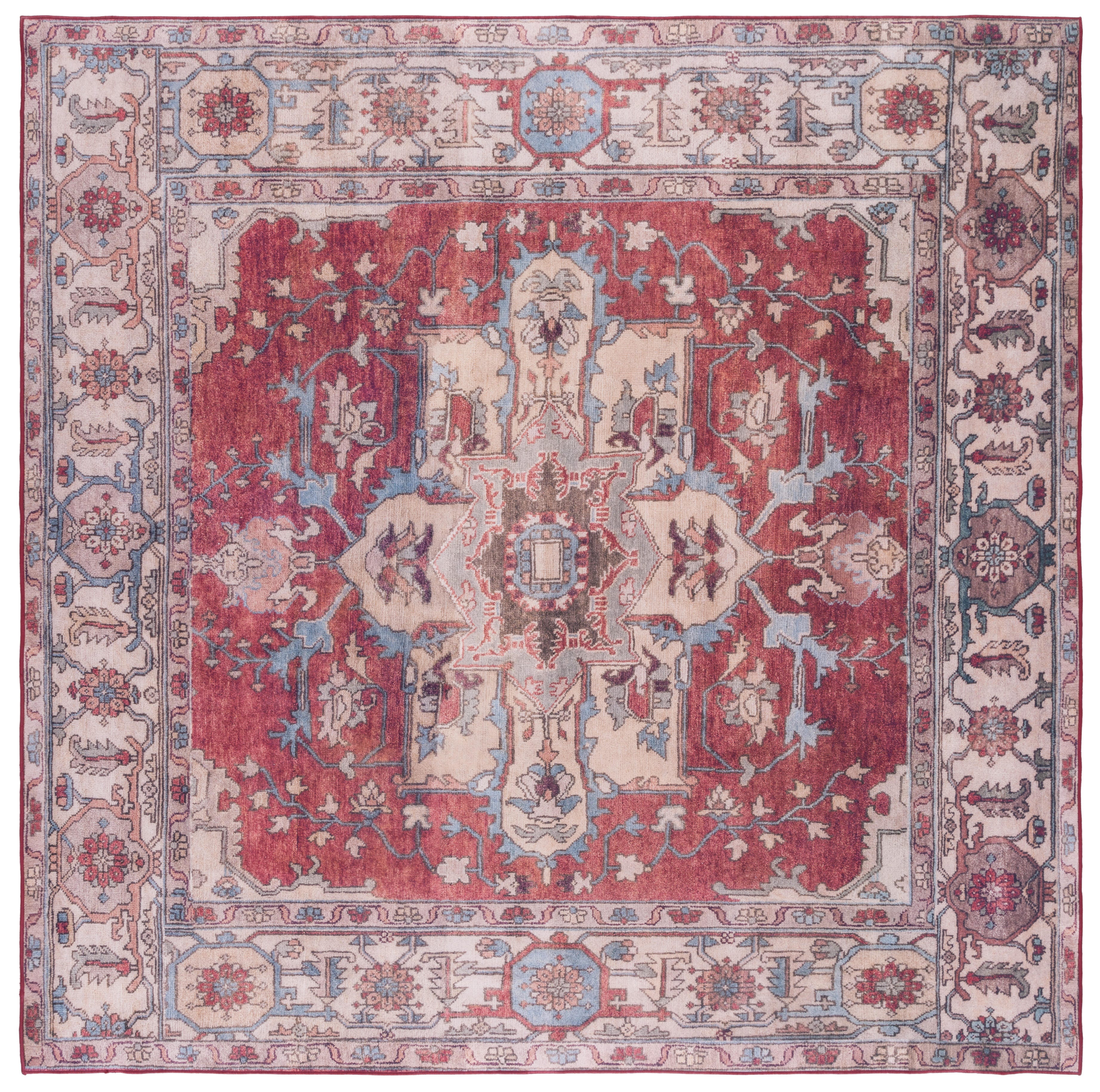 Safavieh Tucson 4' x 4' Square Area Rug, Red/Beige, large