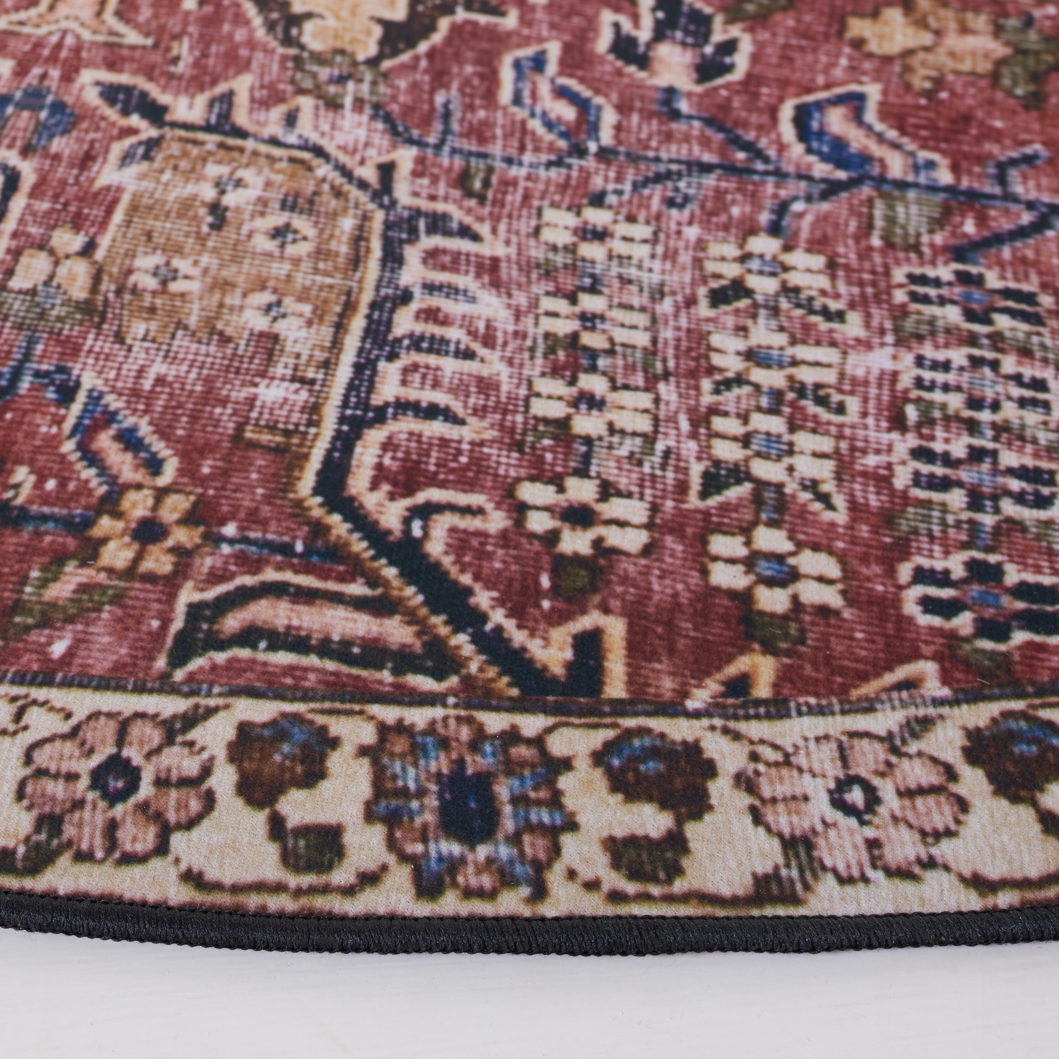 Safavieh Tucson 6' x 6' Round Area Rug, Red/Beige, large