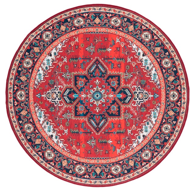 Safavieh Tucson 4' x 4' Round Area Rug, Red/Blue