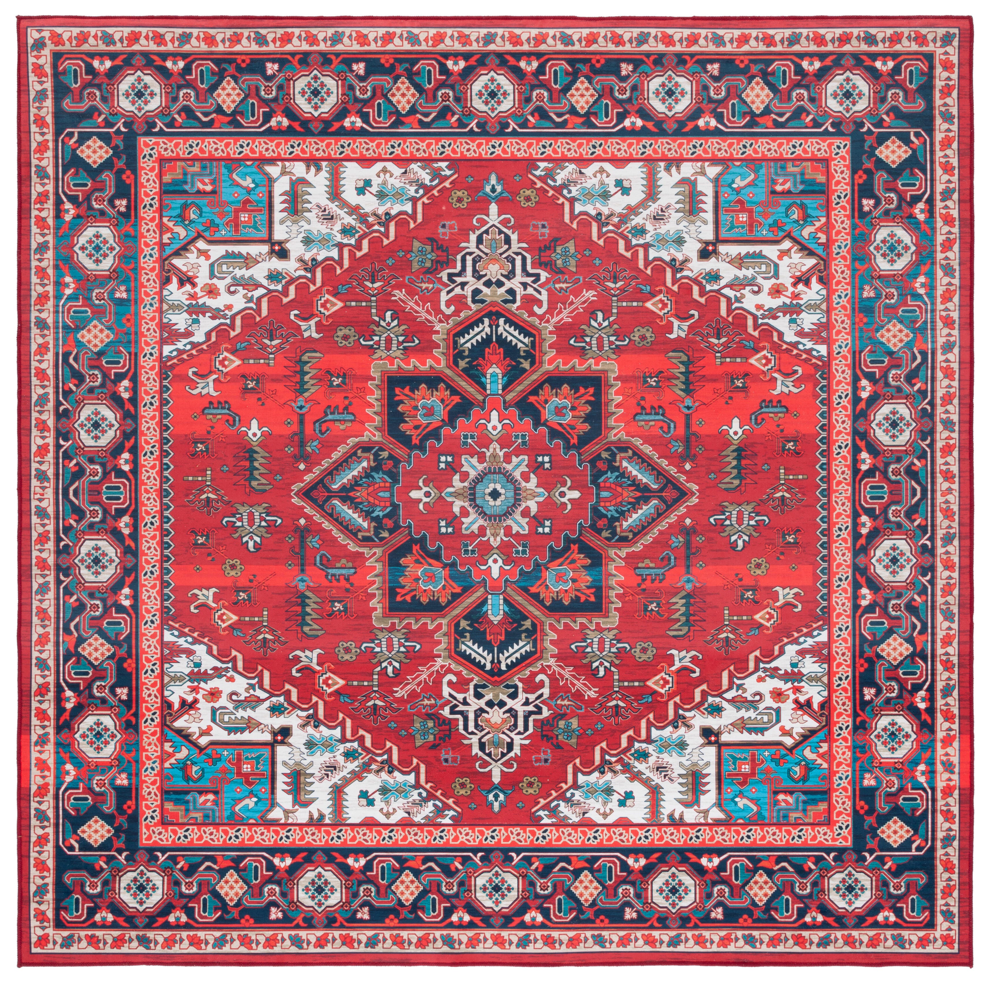 Safavieh Tucson 6' x 6' Square Area Rug, Red/Blue, large