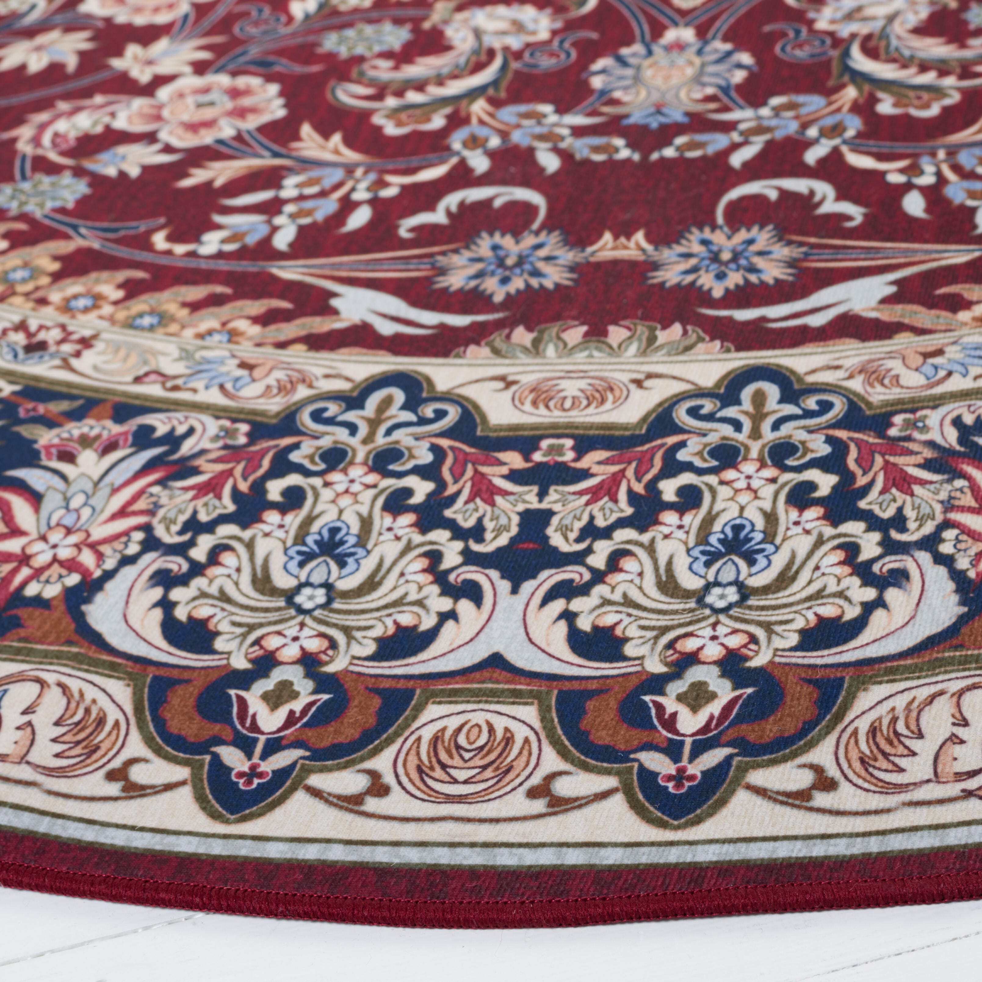 Safavieh Tucson 4' x 4' Round Area Rug, Red/Navy, large