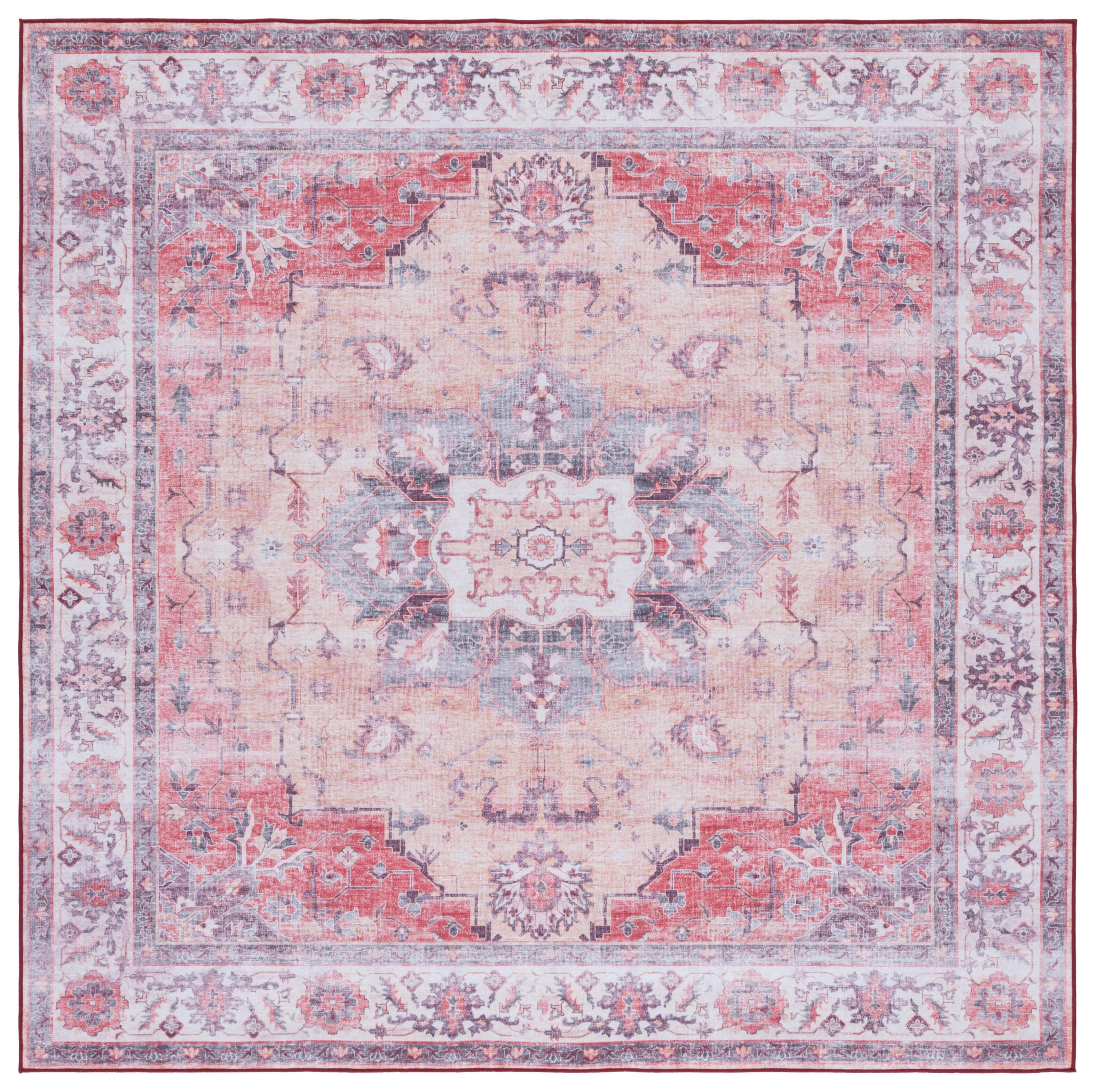 Safavieh Tucson 6' x 6' Square Area Rug, Rust/Beige, large