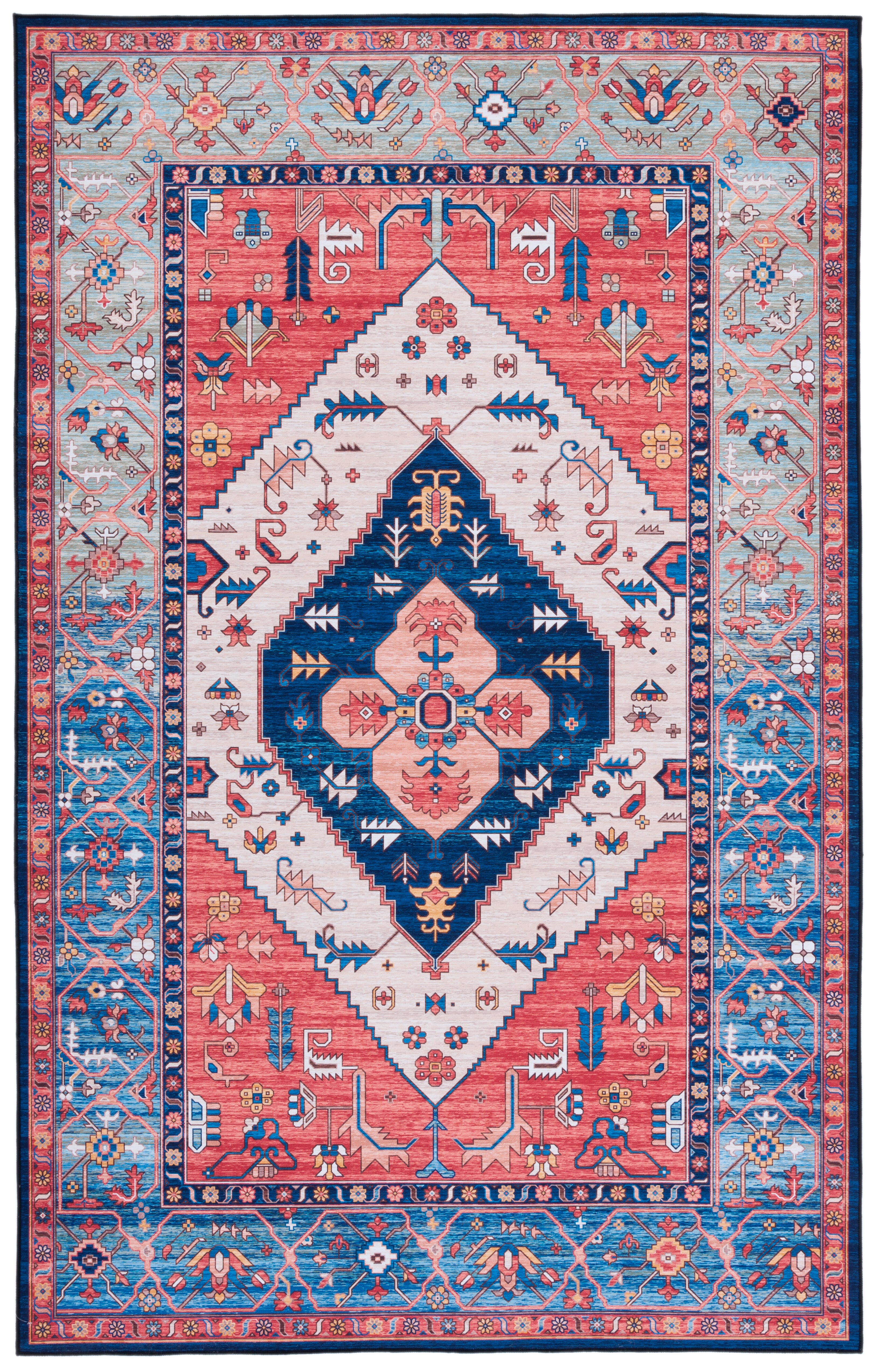 Safavieh Tucson 5' x 8' Area Rug, Rust/Blue, large