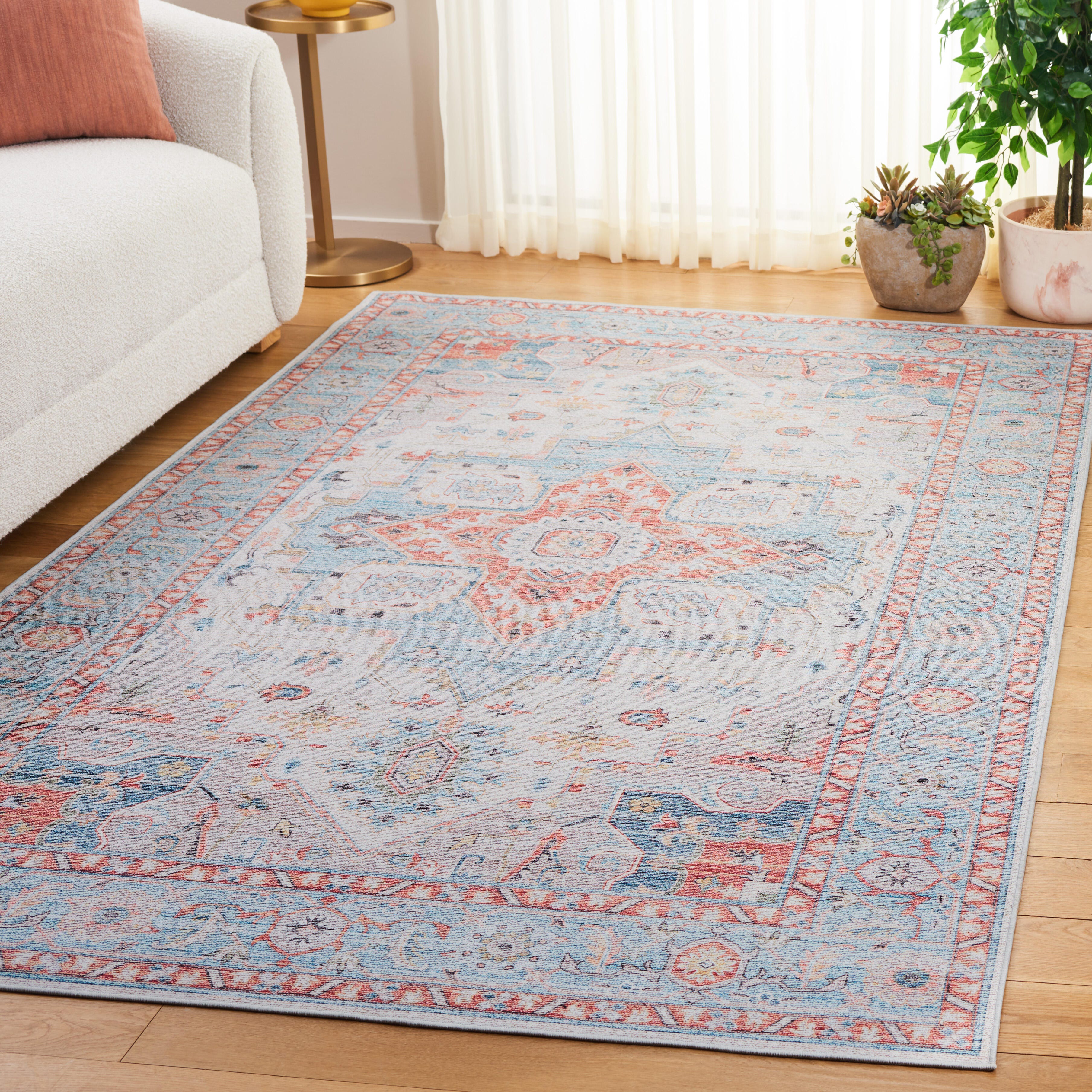 Safavieh Tucson 3' x 5' Area Rug, Turquoise/Rust, rollover