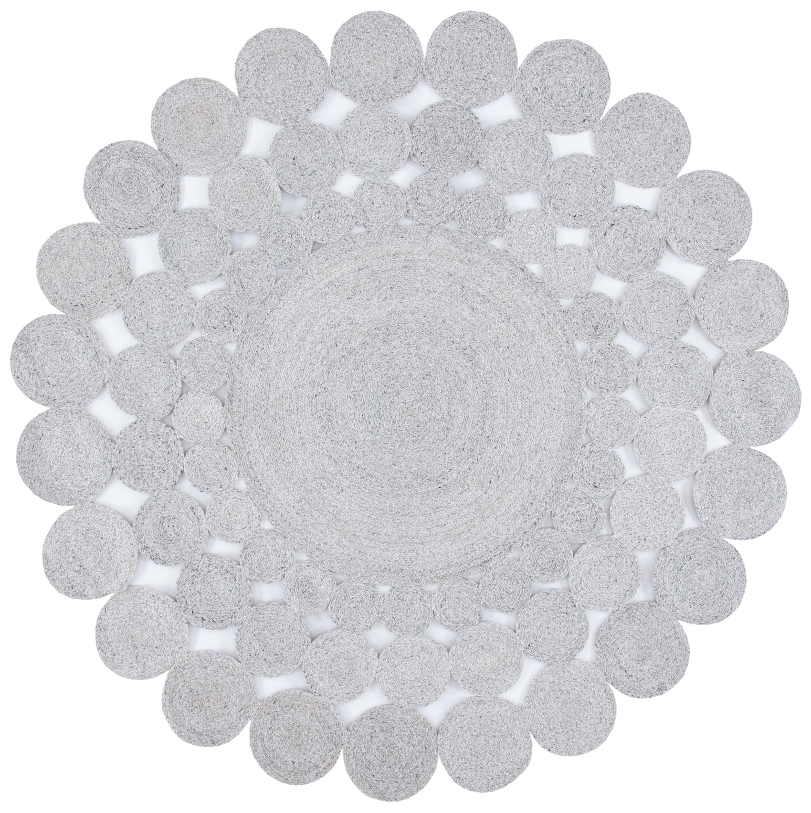 Safavieh Cape Cod Collection Hledis 3' x 3' Round Rug, Gray, large