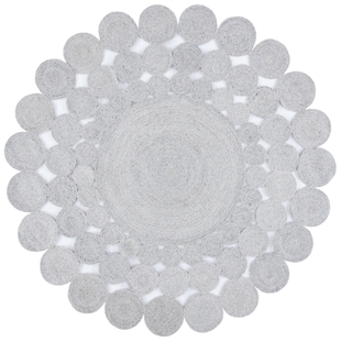 Safavieh Cape Cod Collection Hledis 4' x 4' Round Rug, Gray, large