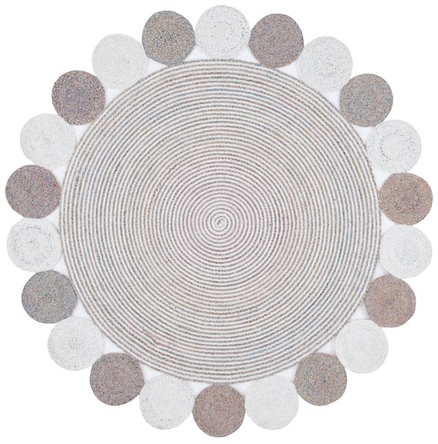 Safavieh Cape Cod Collection Hannelotte 7' x 7' Round Rug, Pink/Ivory