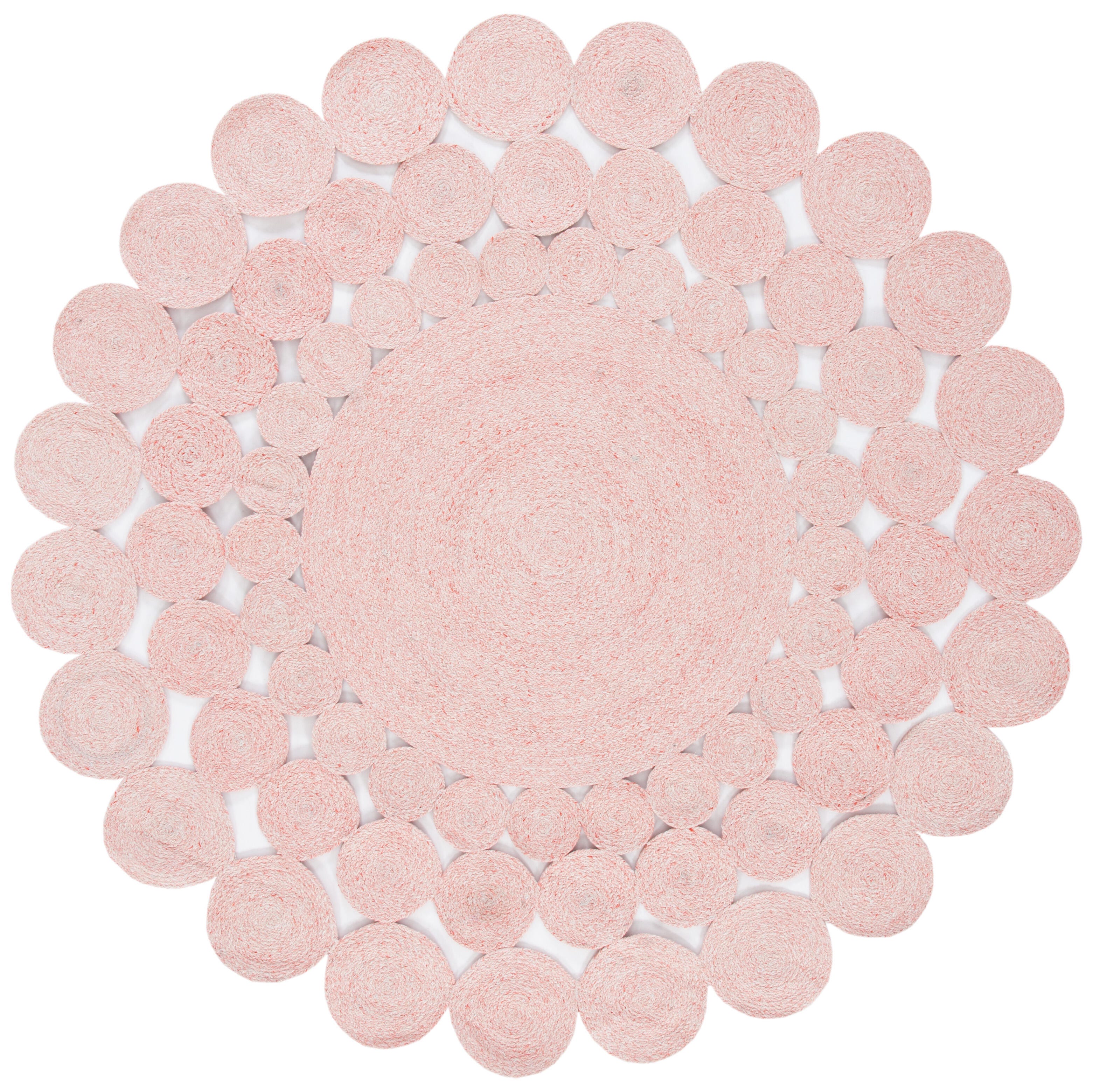 Safavieh Cape Cod Collection Hledis 4' x 4' Round Rug, Pink, large