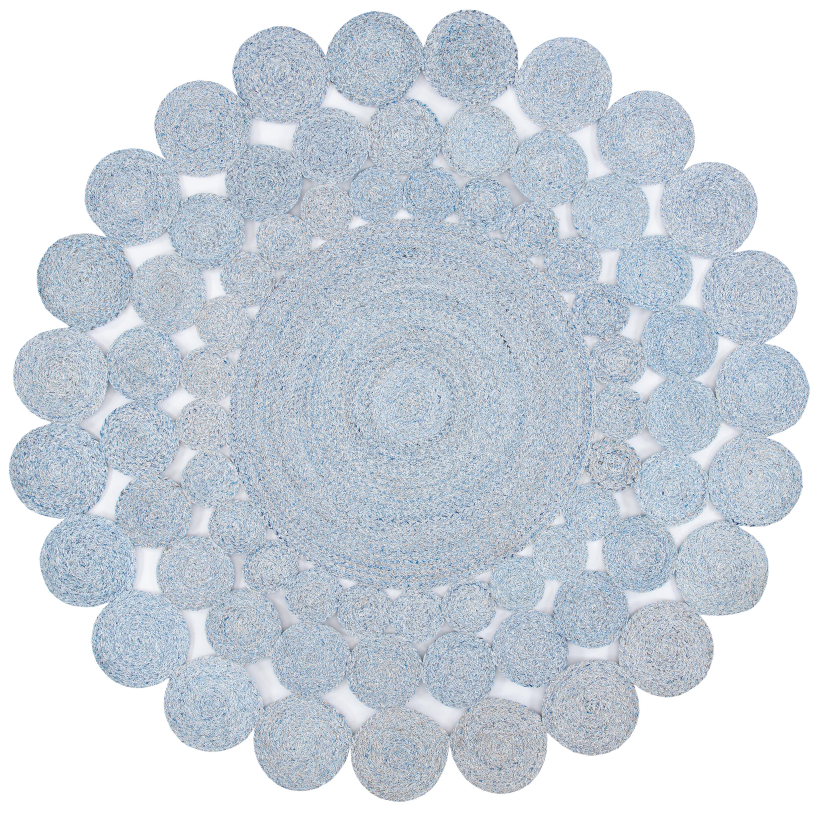 Safavieh Cape Cod Collection Hledis 4' x 4' Round Rug, Blue, large