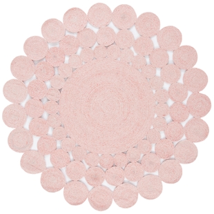 Safavieh Cape Cod Collection Hledis 3' x 3' Round Rug, Pink, large