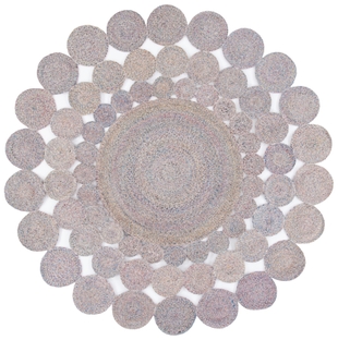 Safavieh Cape Cod Collection Hledis 4' x 4' Round Rug, Blue/Yellow, large