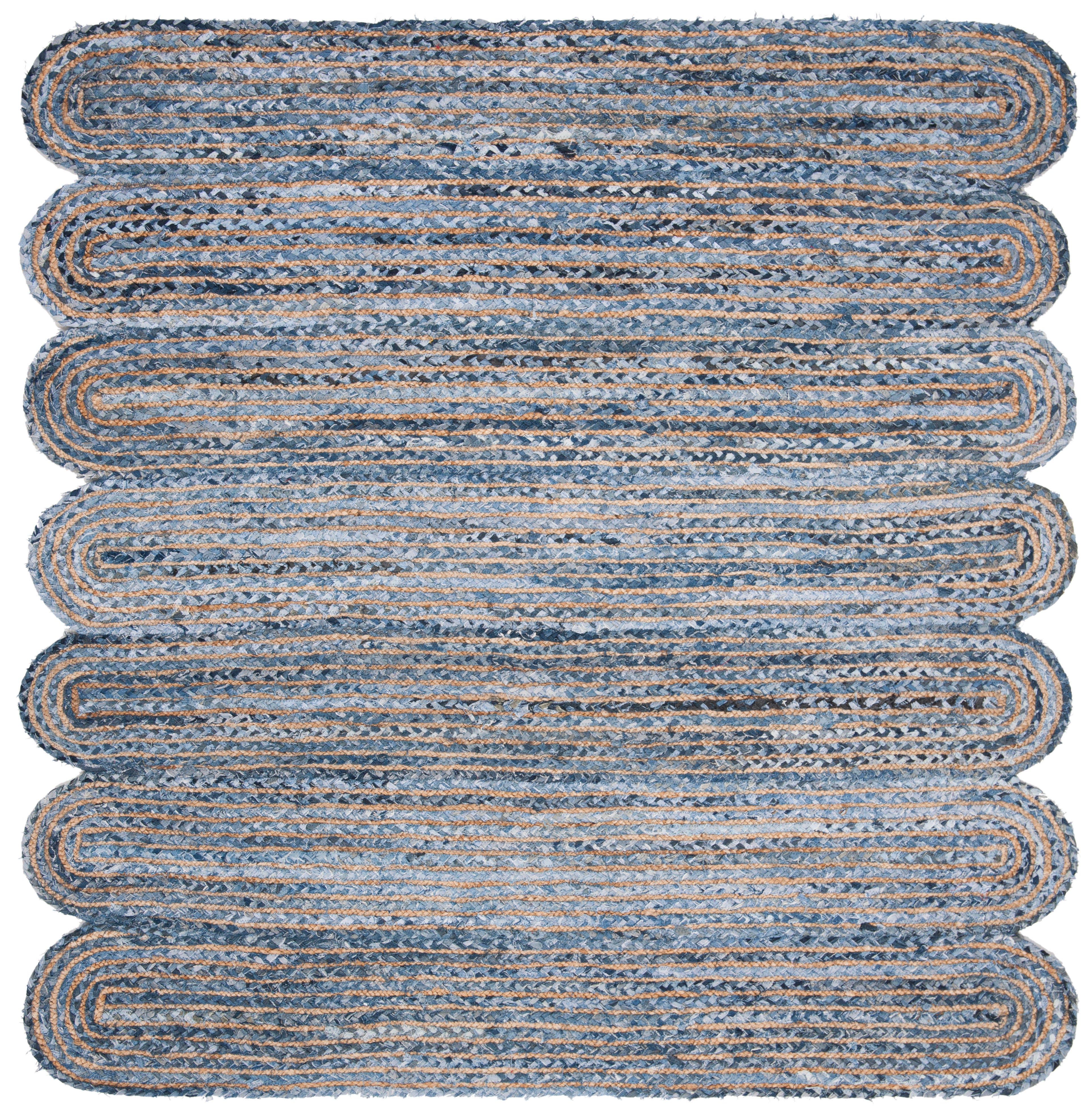 Safavieh Cape Cod Collection Lelar 6' x 6' Square Rug, Blue/Natural, large