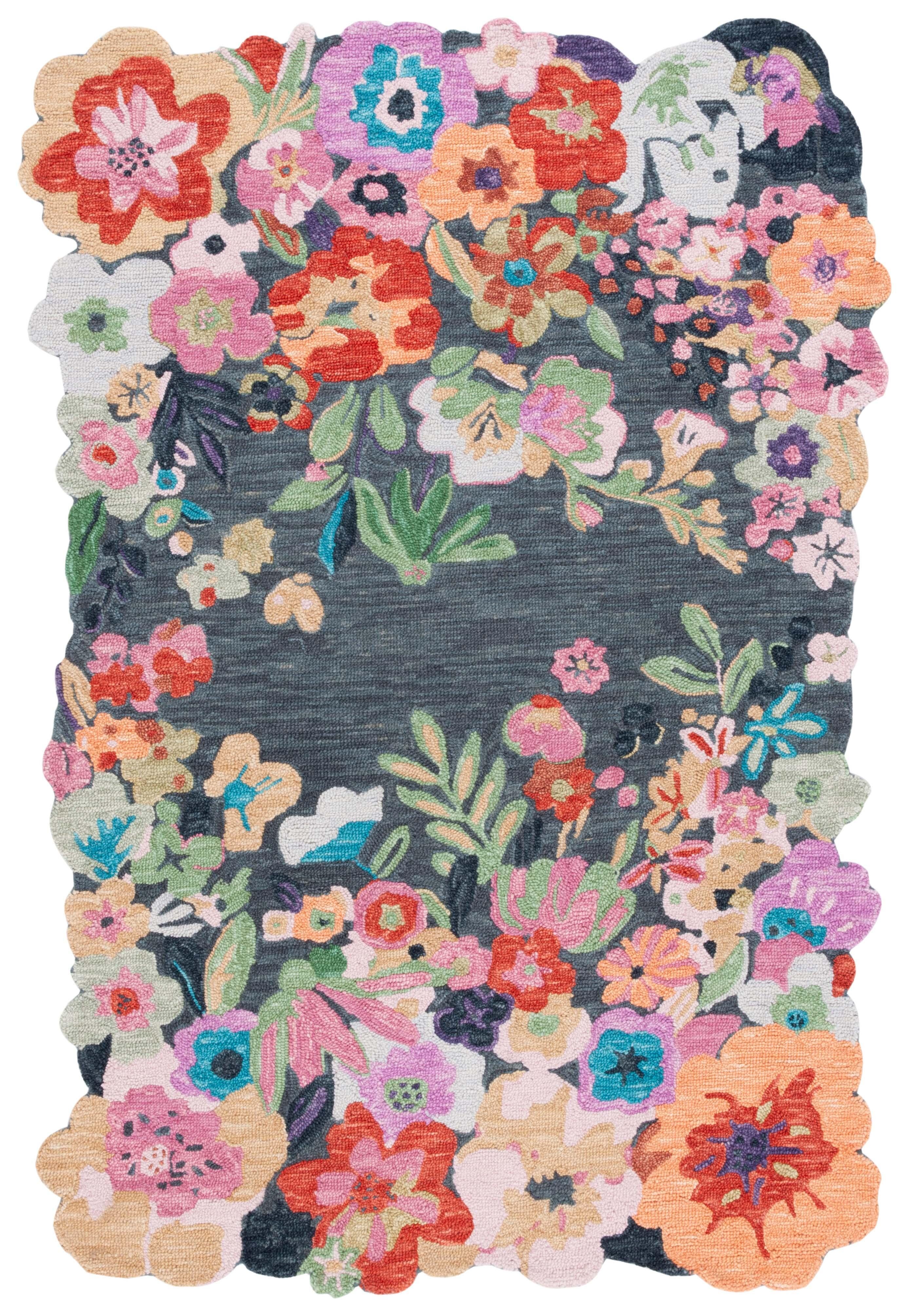 Safavieh Jardin Collection Liubov 3' x 5' Area Rug, Gray/Pink, large