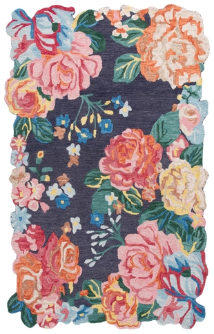 Safavieh Jardin Collection Cassilda 5' x 8' Area Rug, Navy/Pink, large