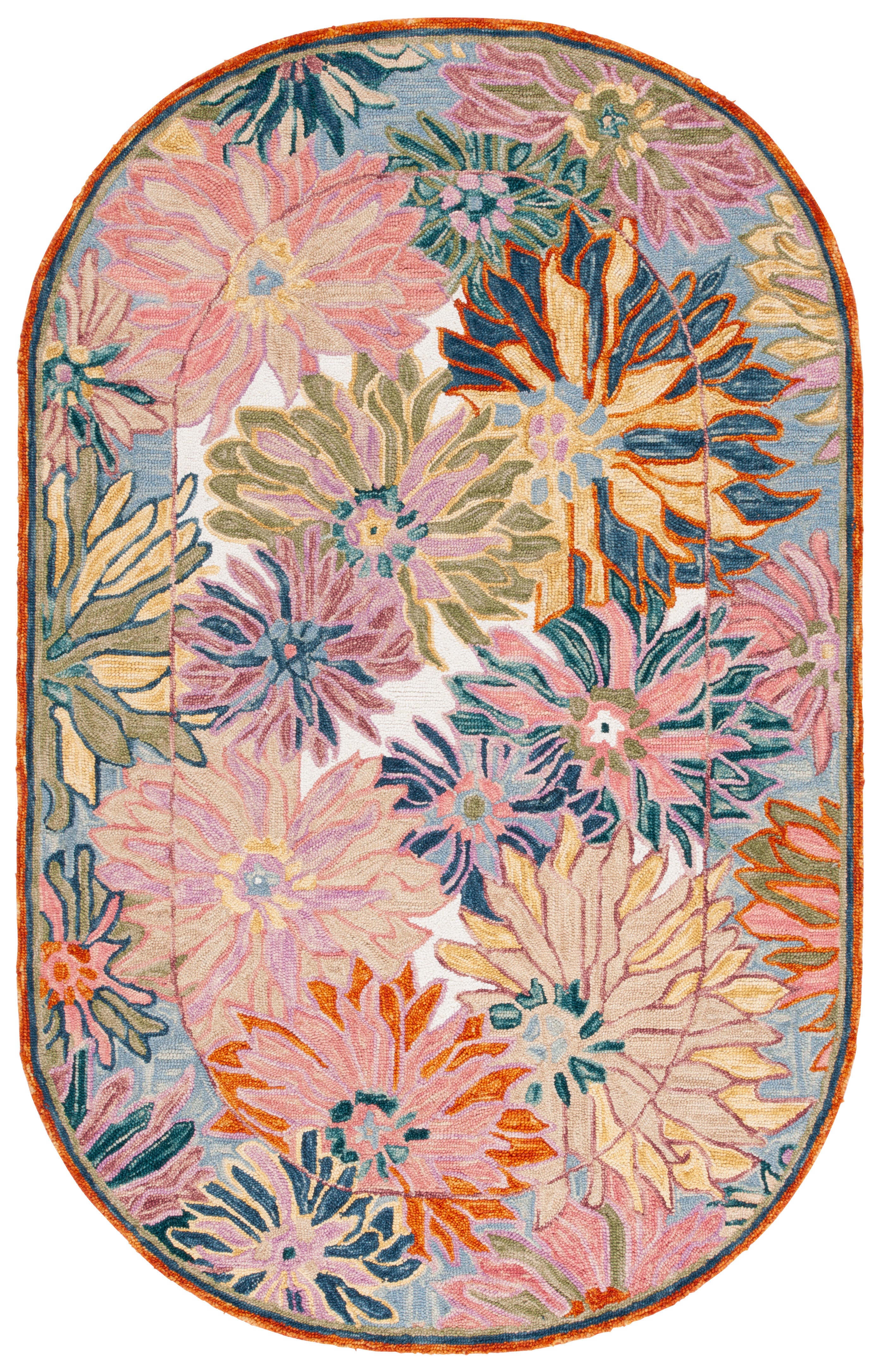 Safavieh Jardin Collection Chitra 5' x 8' Oval Rug, Pink/Rust, large