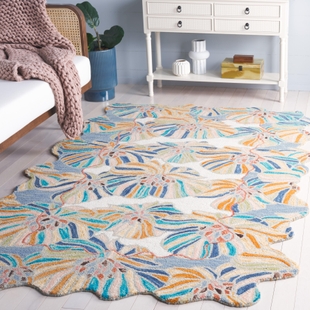 Safavieh Jardin Collection Matinoula 5' x 8' Area Rug, Ivory/Blue, rollover