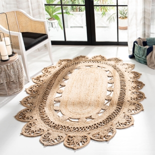 Safavieh Natural Fiber Collection Farideh 8' x 10' Oval Rug, Natural, rollover