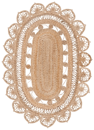 Safavieh Natural Fiber Collection Farideh 8' x 10' Oval Rug, Natural, large