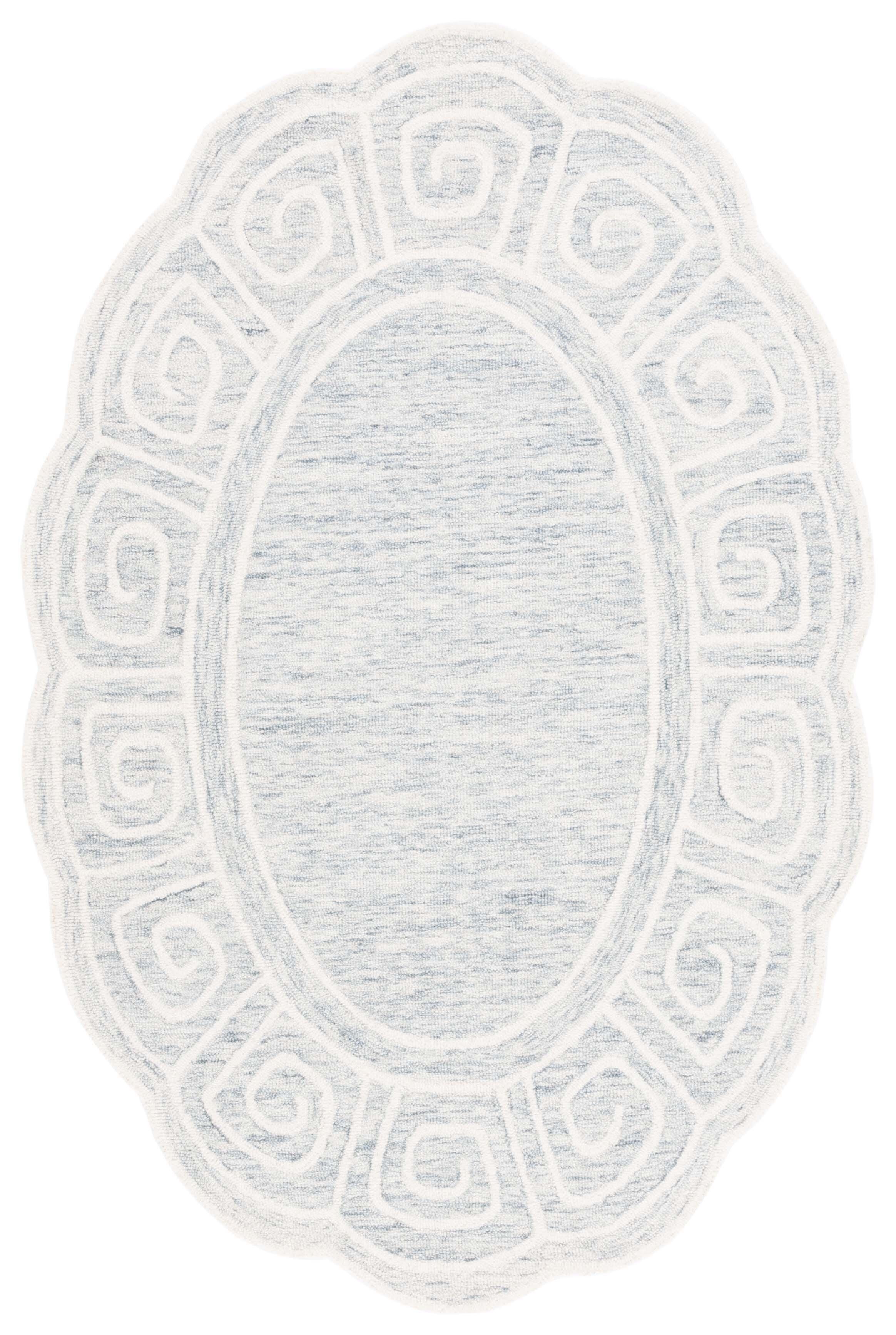 Safavieh Novelty Collection Christhild 4'6" x 6'6" Oval Rug, Light Gray/Ivory, large