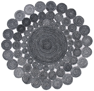 Safavieh Cape Cod Collection Hledis 3' x 3' Round Rug, Charcoal, large